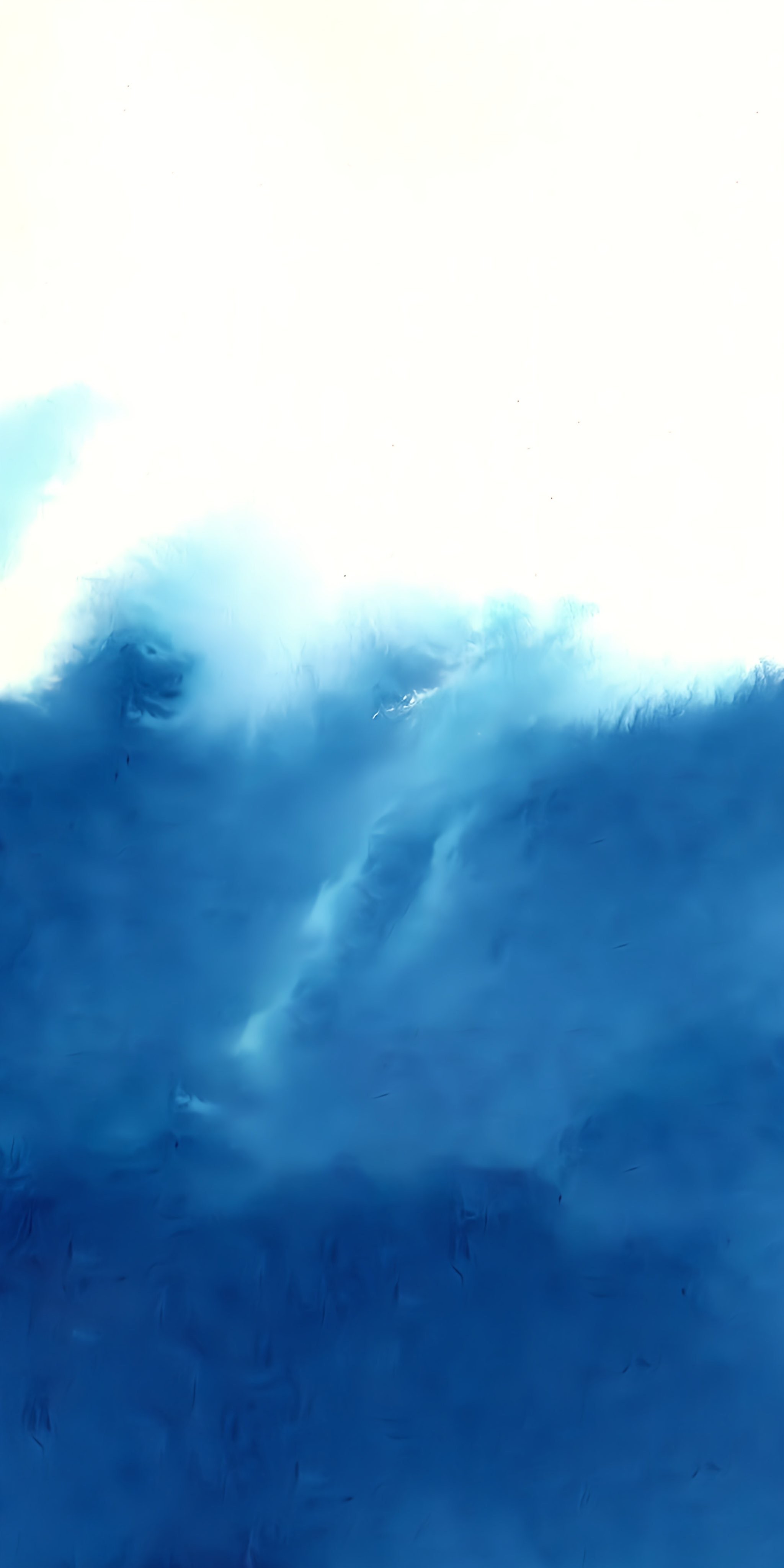 Abstract Blue Ocean Waves and White Sky Digital Painting