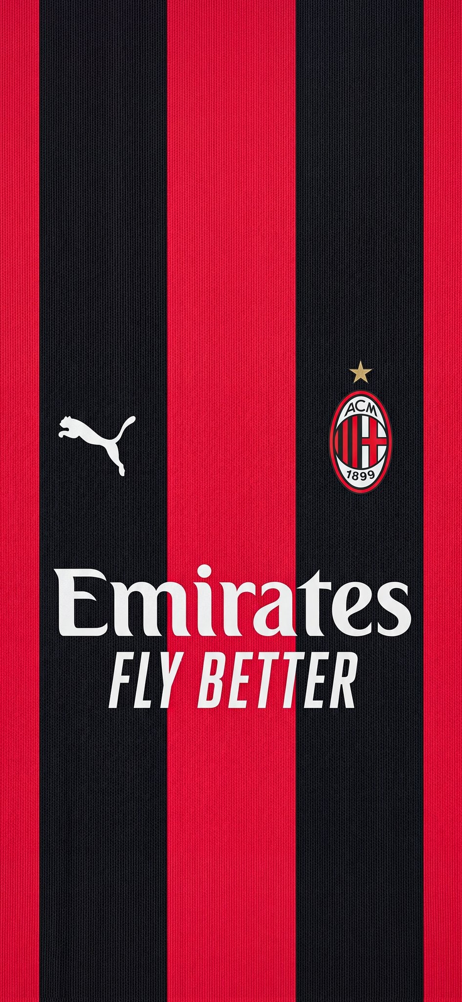 Download AC Milan Home Jersey Design in ultra HD 4K resolution for desktop, iPhone and Android devices.