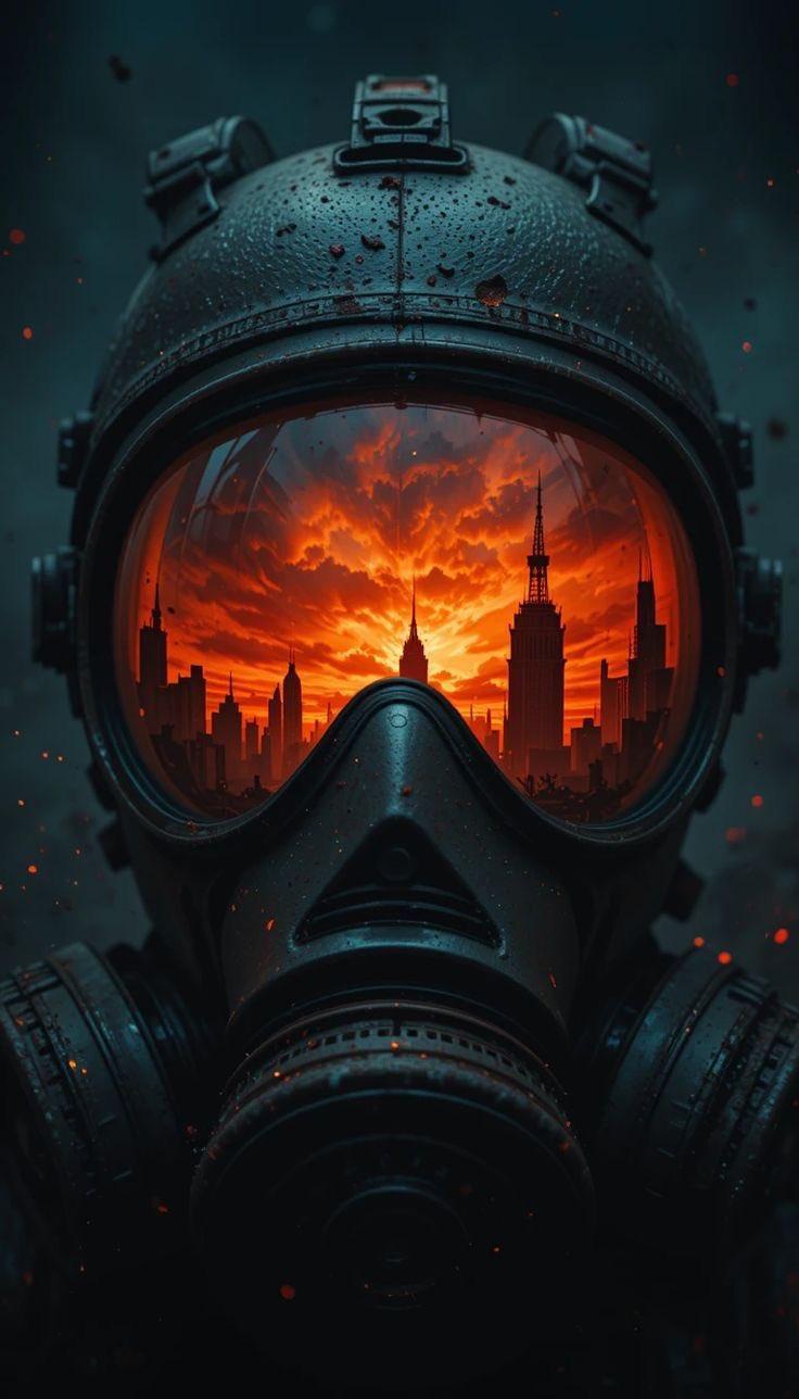 Apocalyptic Gas Mask Reflection