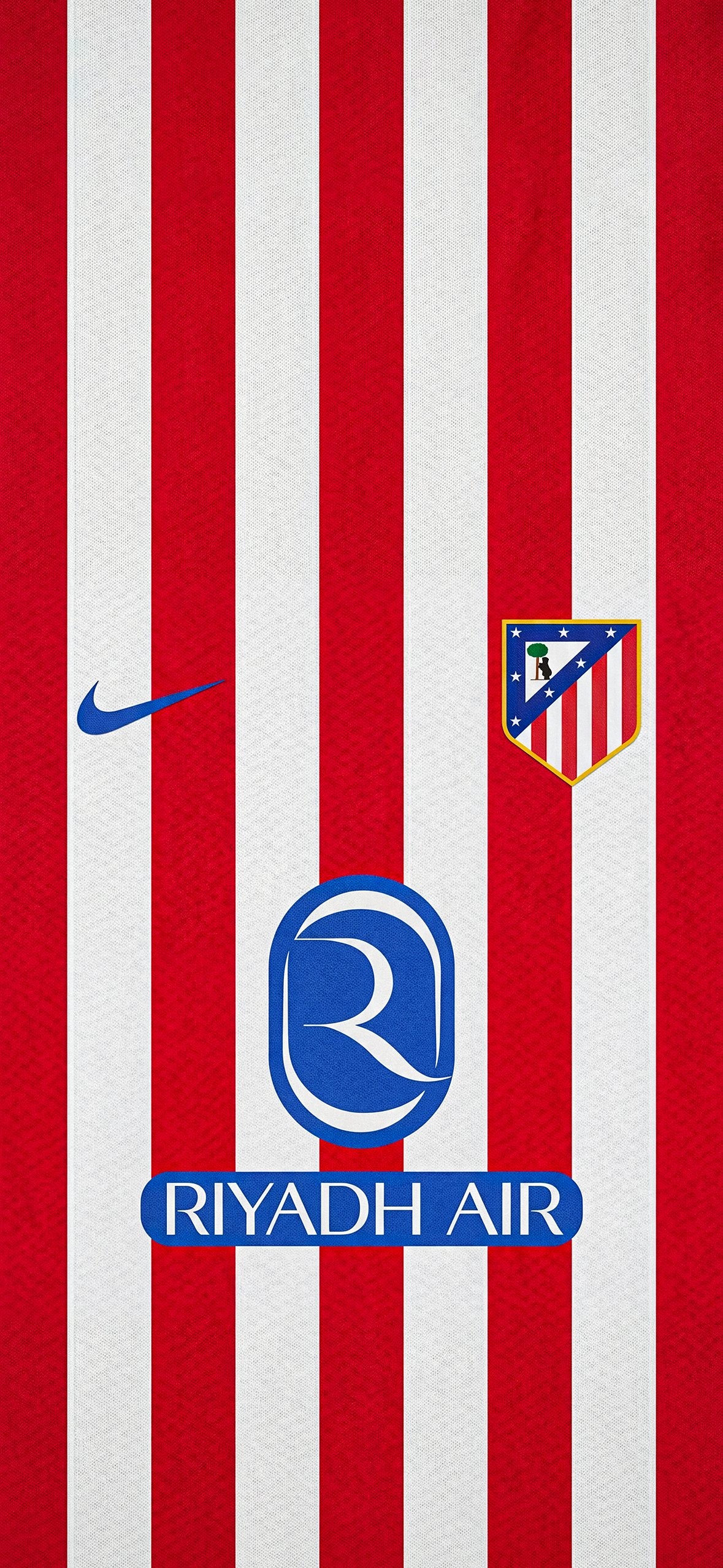 Download Atletico Madrid Red White Stripes Jersey in ultra HD 4K resolution for desktop, iPhone and Android devices.