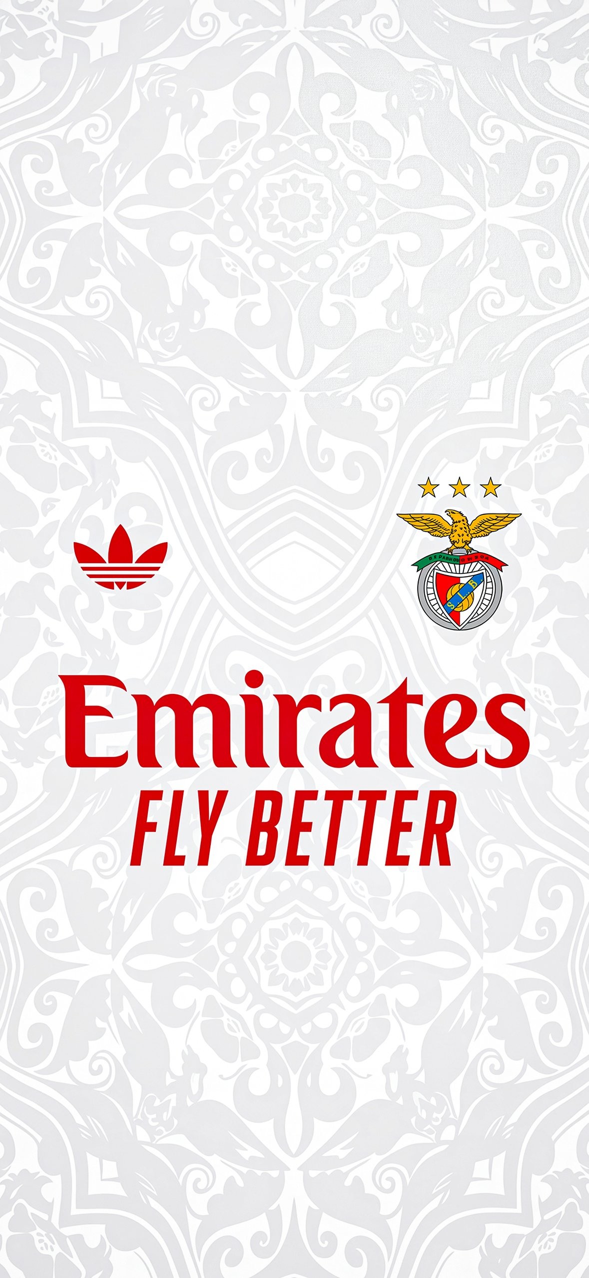 Download Benfica White Jersey Emirates Adidas in ultra HD 4K resolution for desktop, iPhone and Android devices.