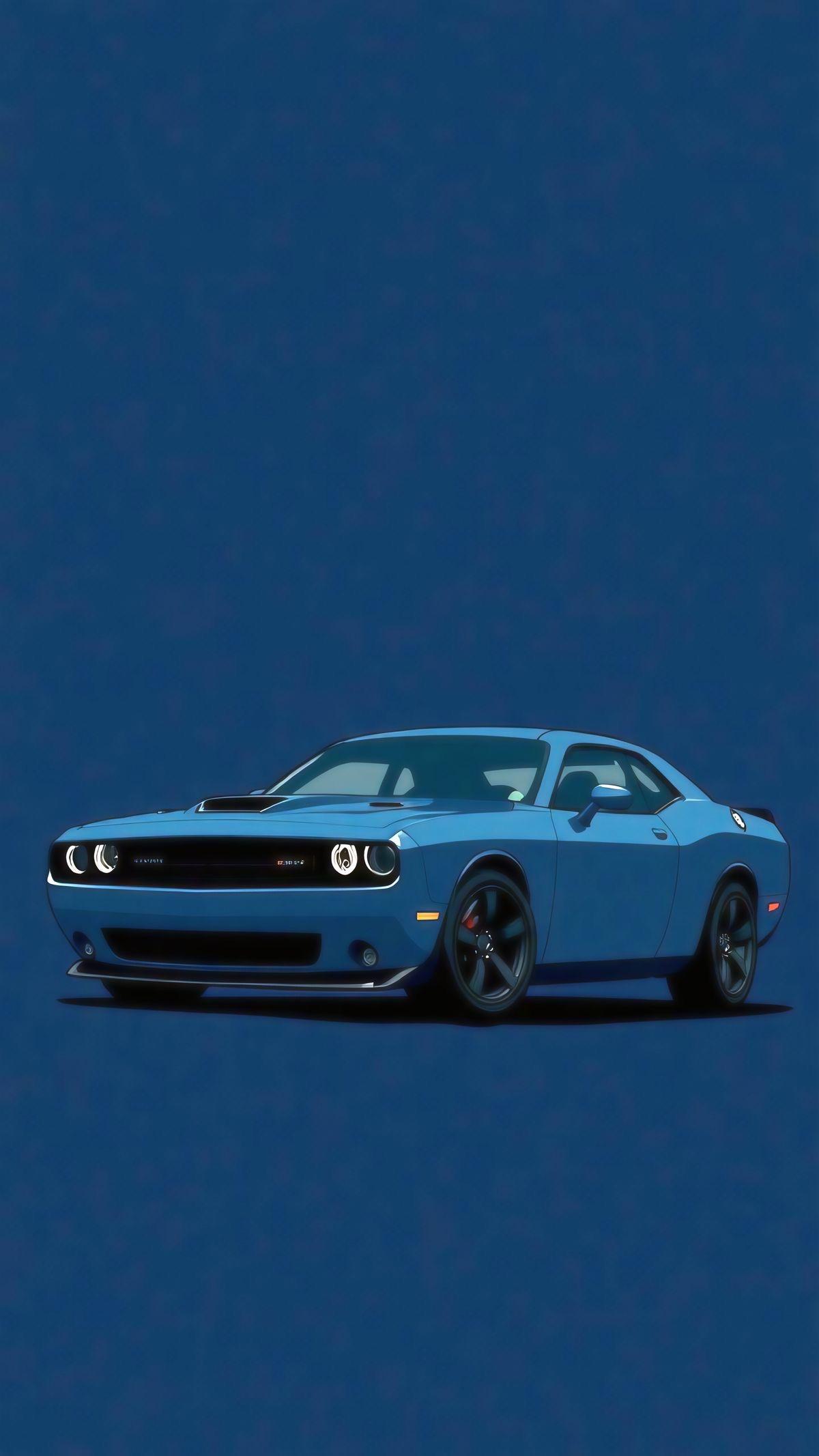 Blue Dodge Challenger