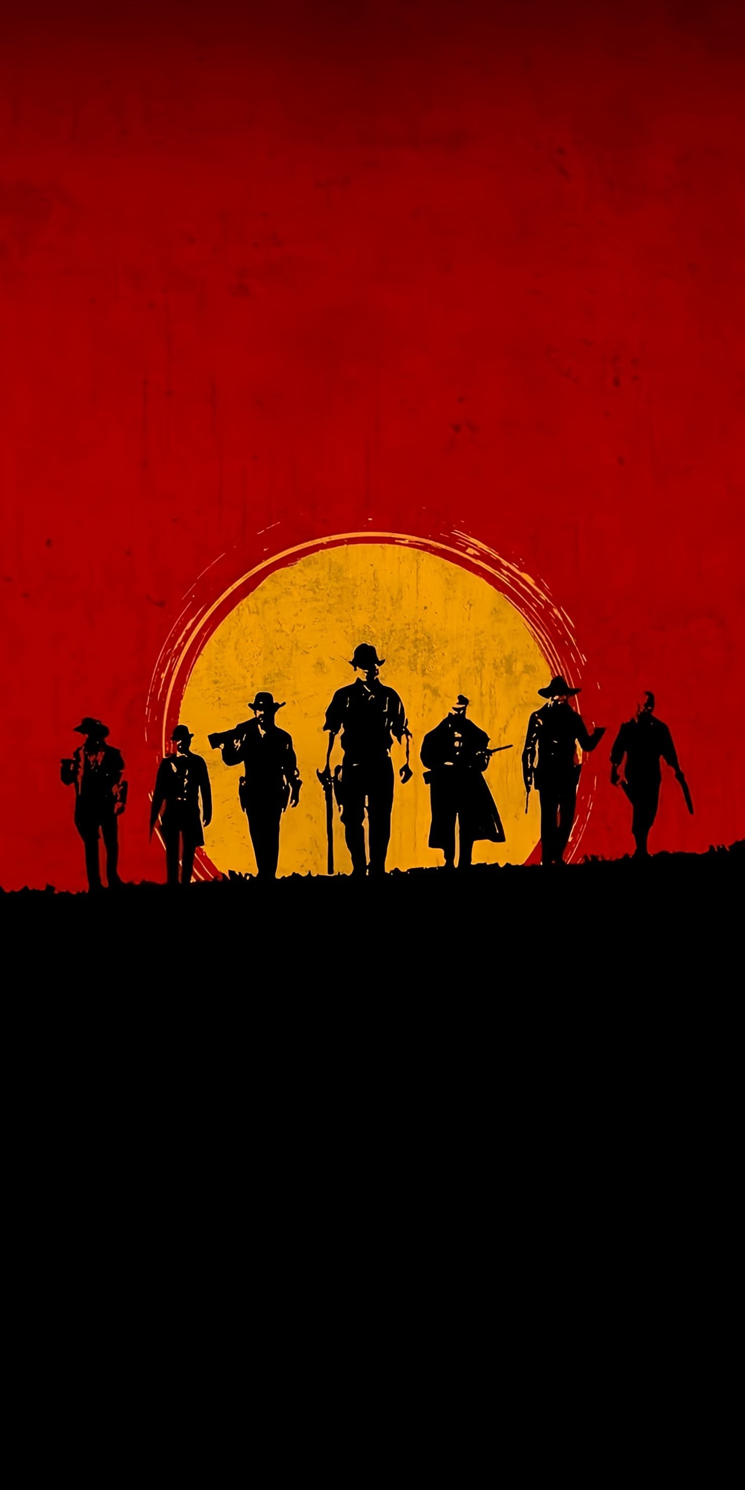 Cowboy Silhouette Sunset Art