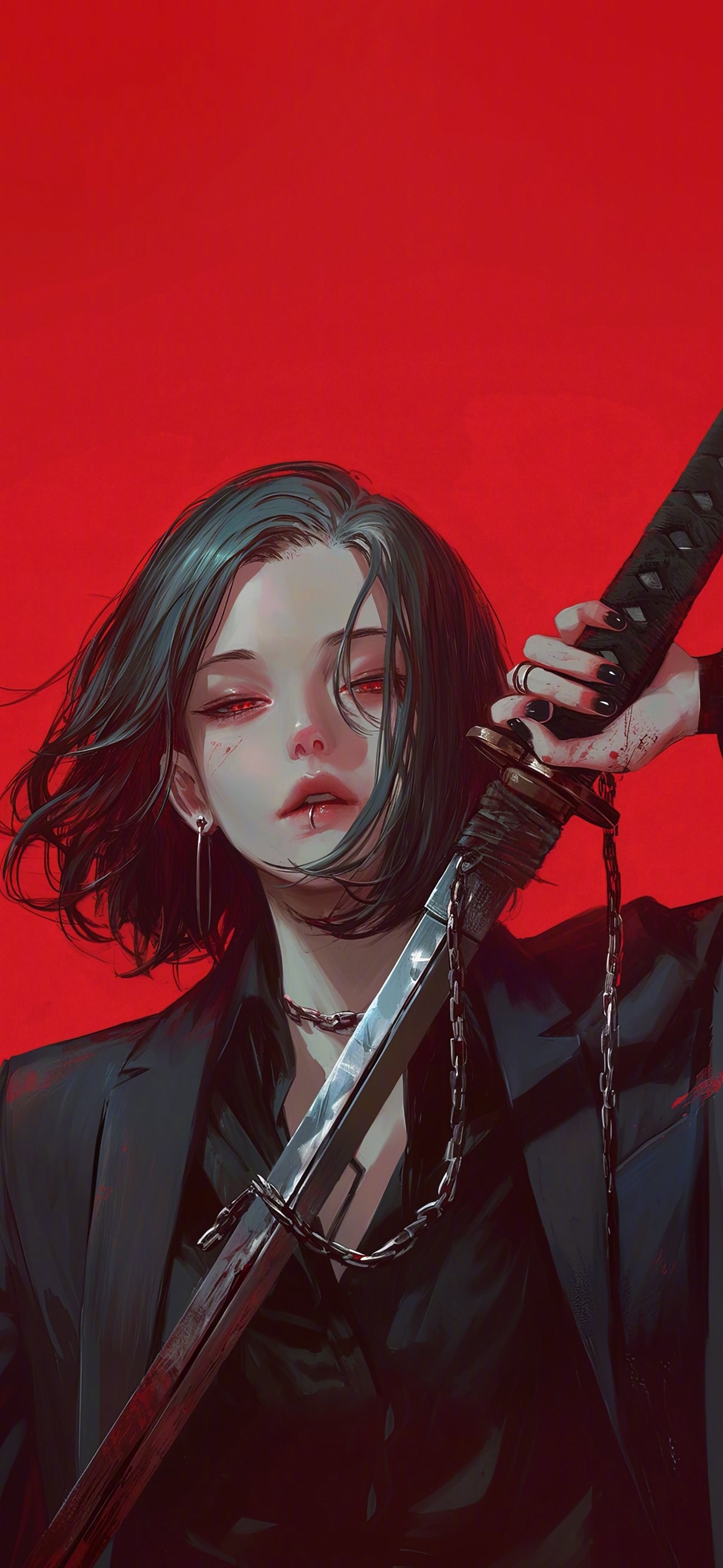 Dark Anime Girl with Katana