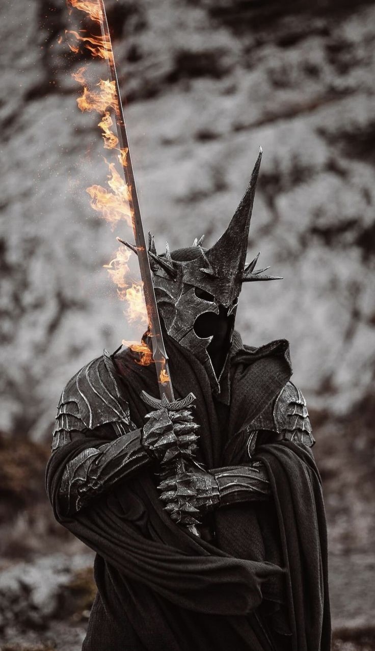 Dark Flame Warlord Holding a Burning Sword