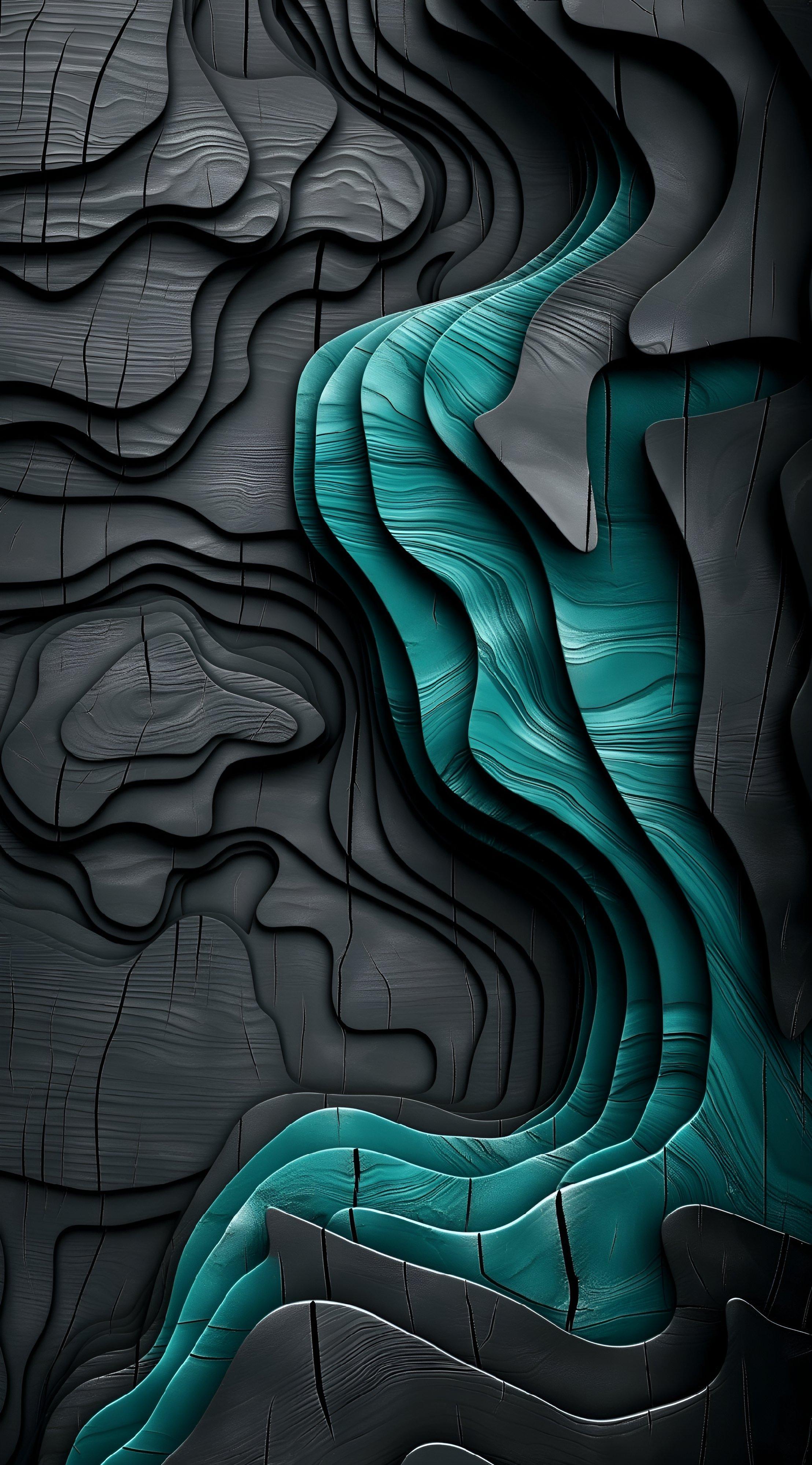 Dark & Teal Aesthetic Abstract