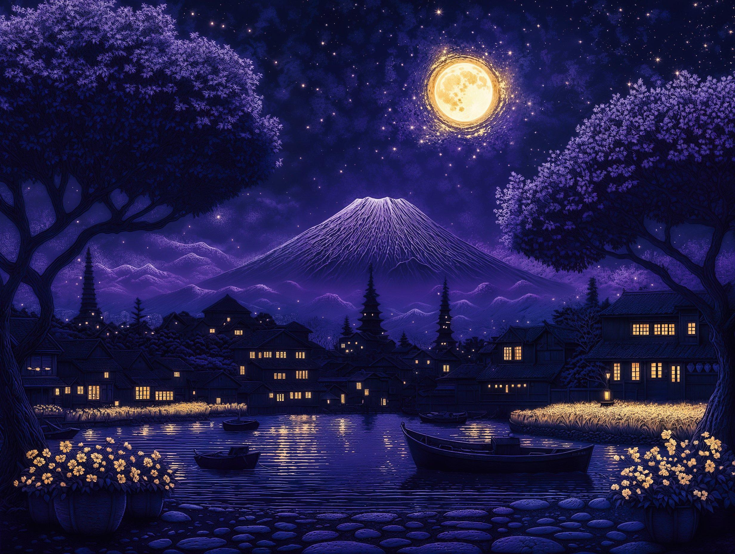 Dark World Mount Fuji Wallpaper