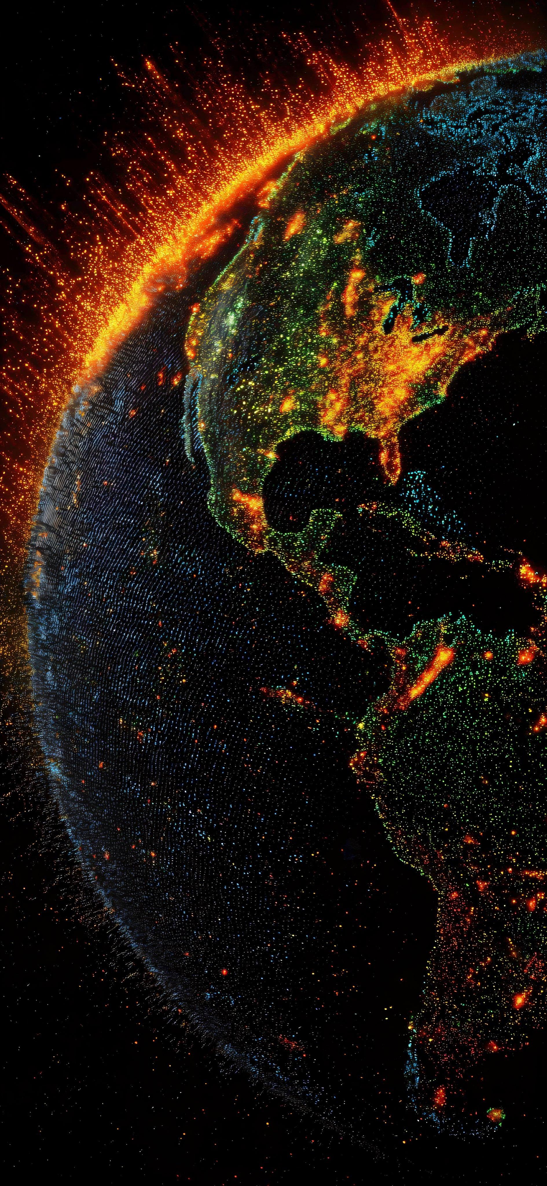Fiery Glow Over Continents