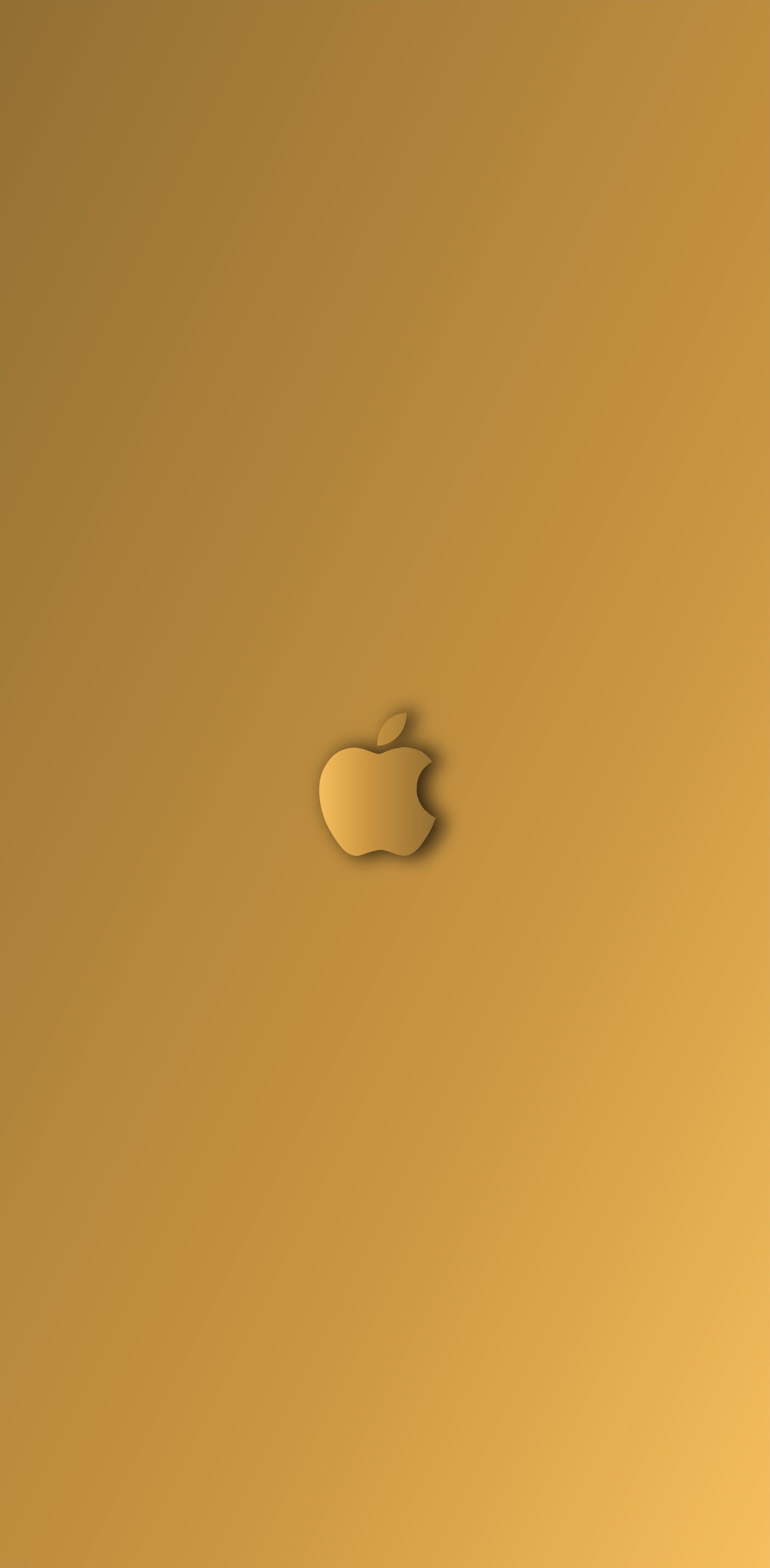 Golden Apple Icon on Warm Backdrop