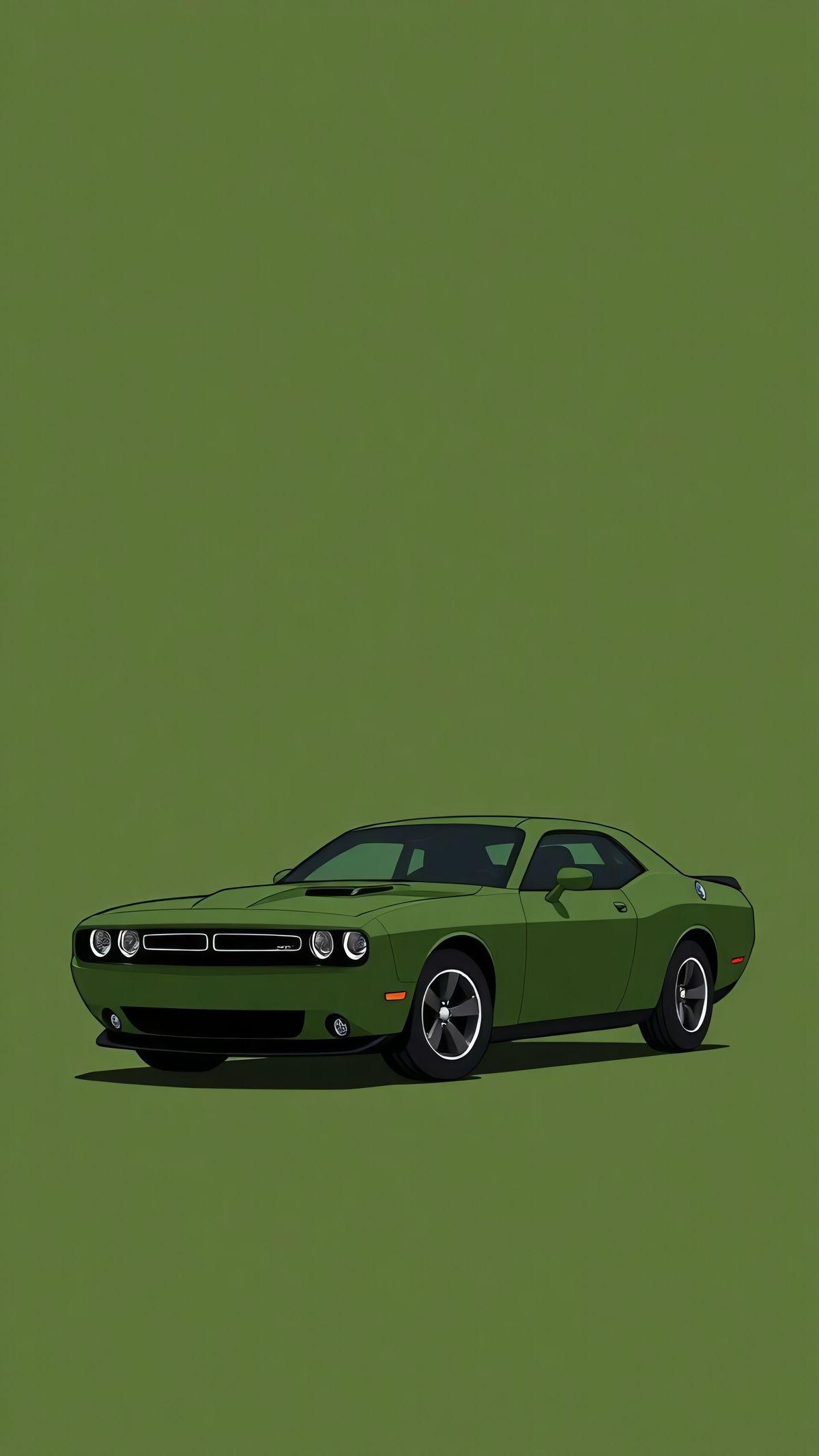 Green Dodge Challenger
