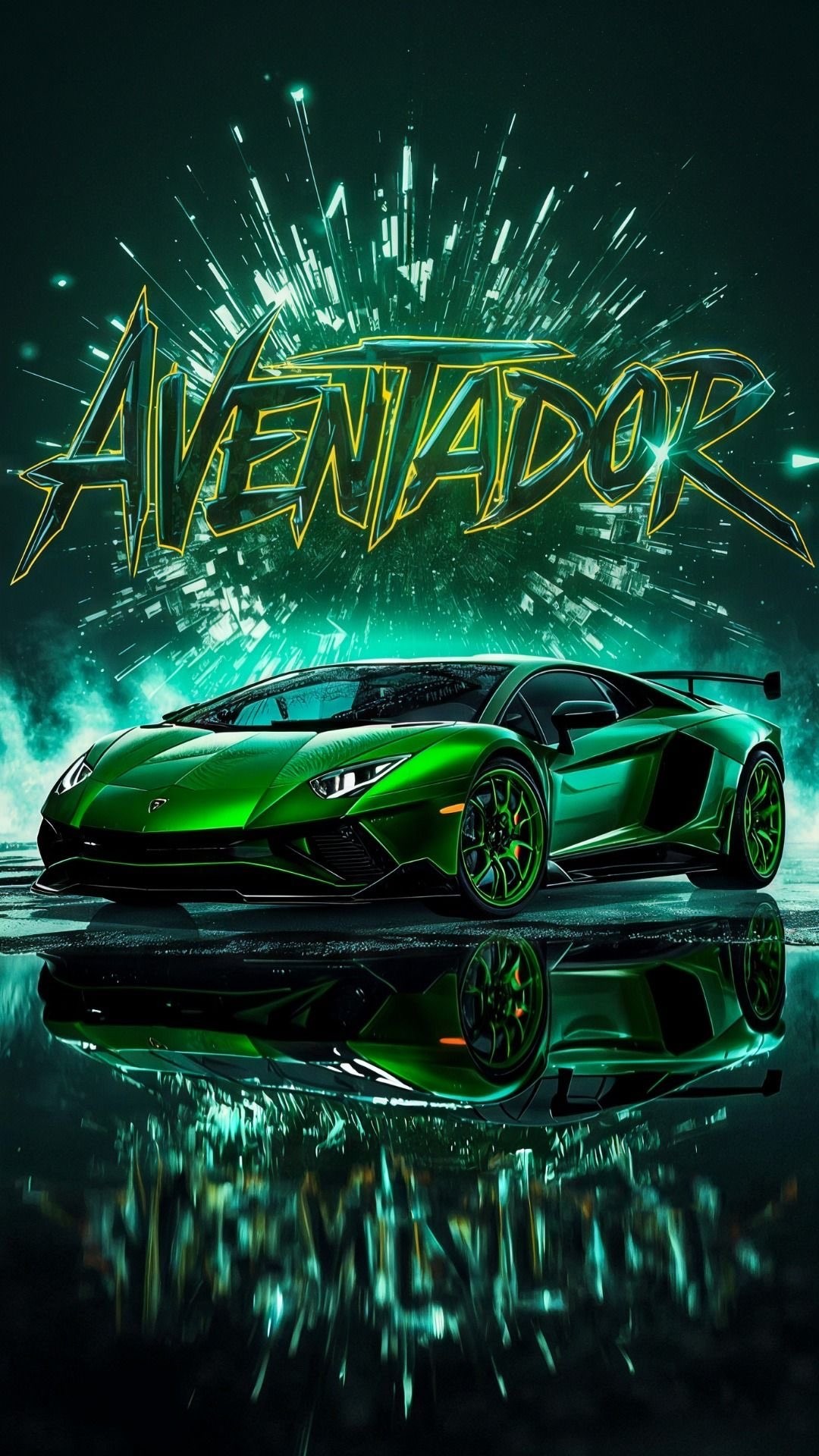 Lamborghini Aventador in a Digital Glow