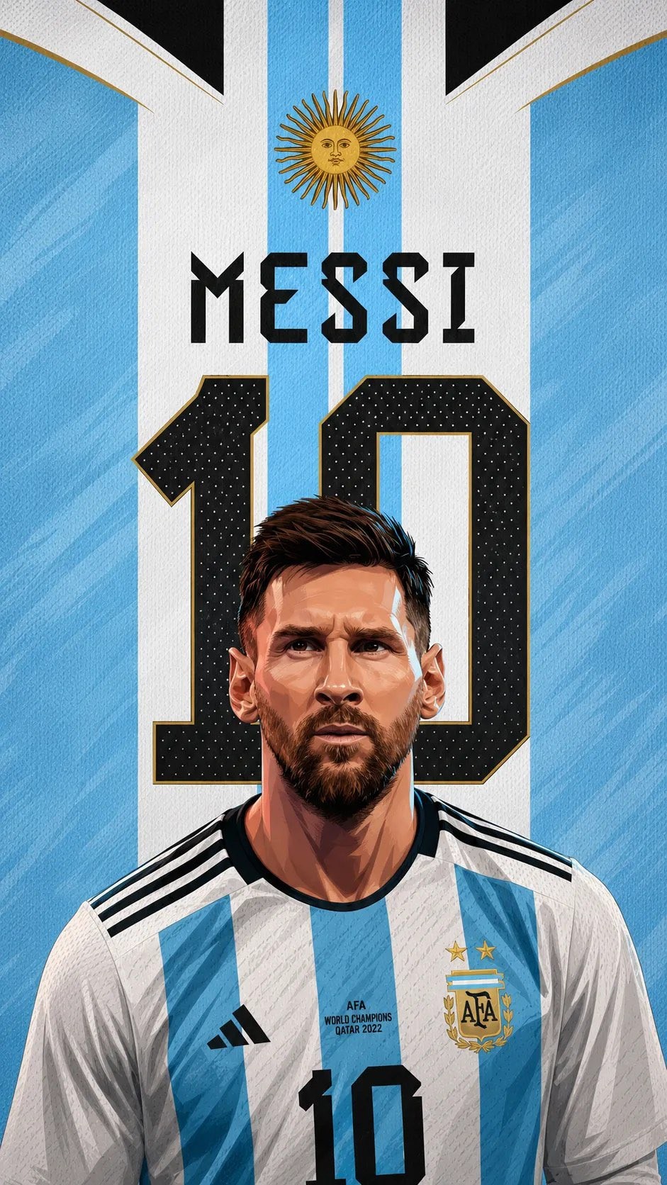 Download Lionel Messi Argentina Jersey in ultra HD 4K resolution for desktop, iPhone and Android devices.