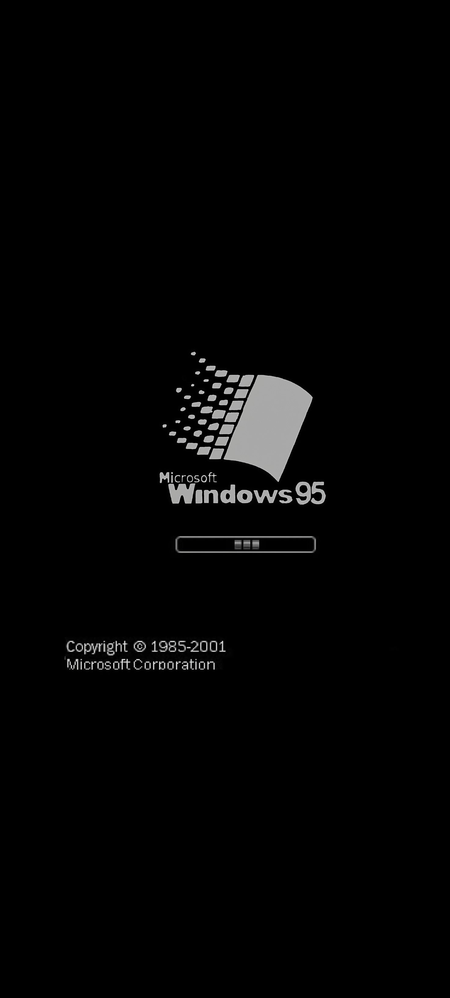 Microsoft Windows 95 Boot Screen Black and White