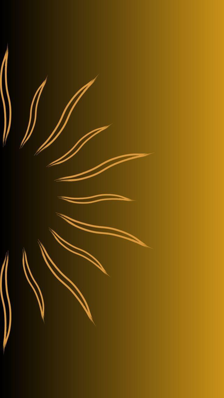 Minimal Sun Rays Design on Gold Gradient Background