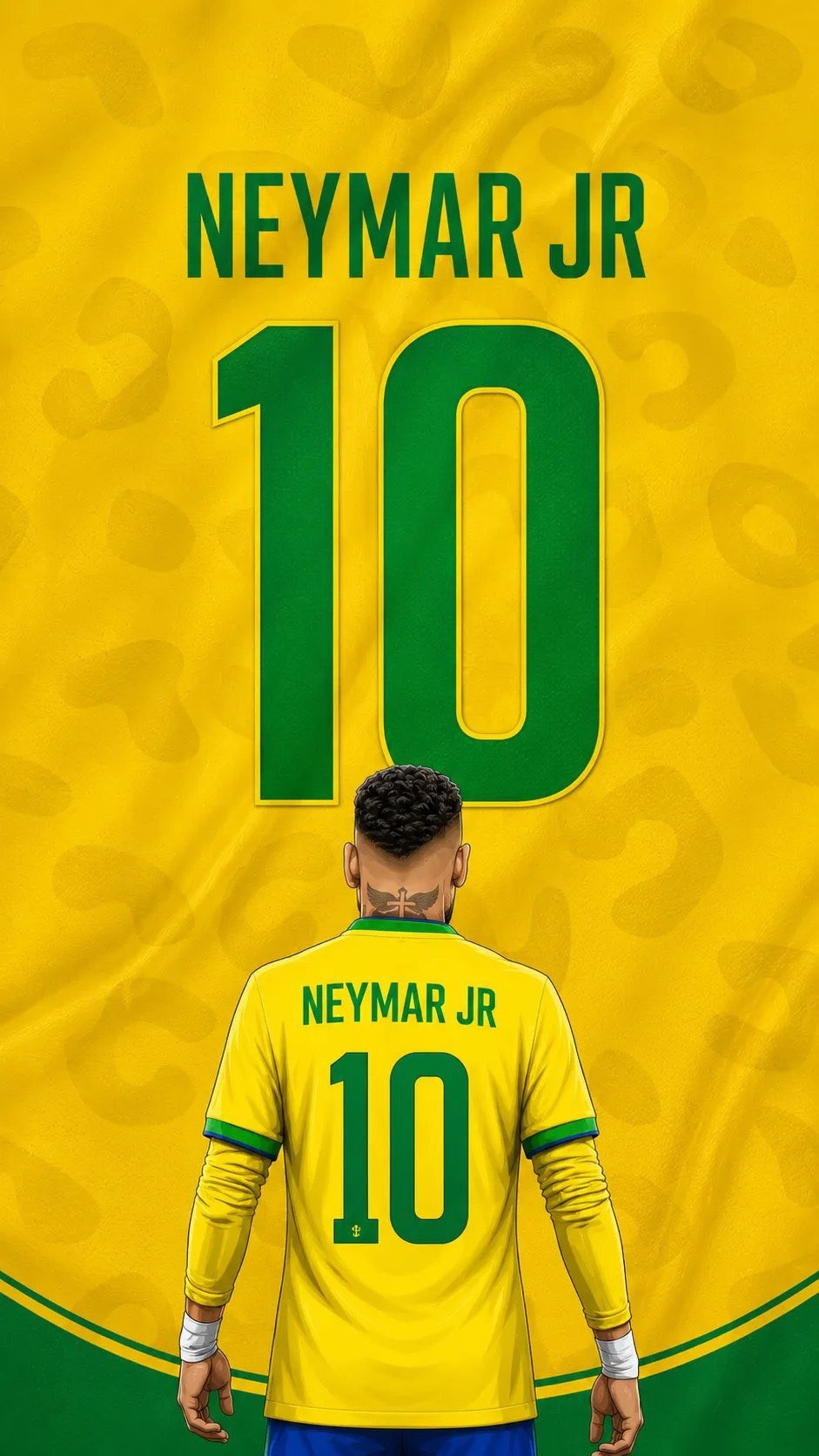 Download Neymar Jr Brazil Jersey Back View in ultra HD 4K resolution for desktop, iPhone and Android devices.