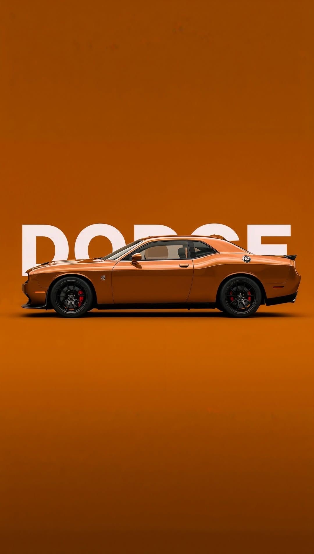 Orange Dodge Challenger with Dodge