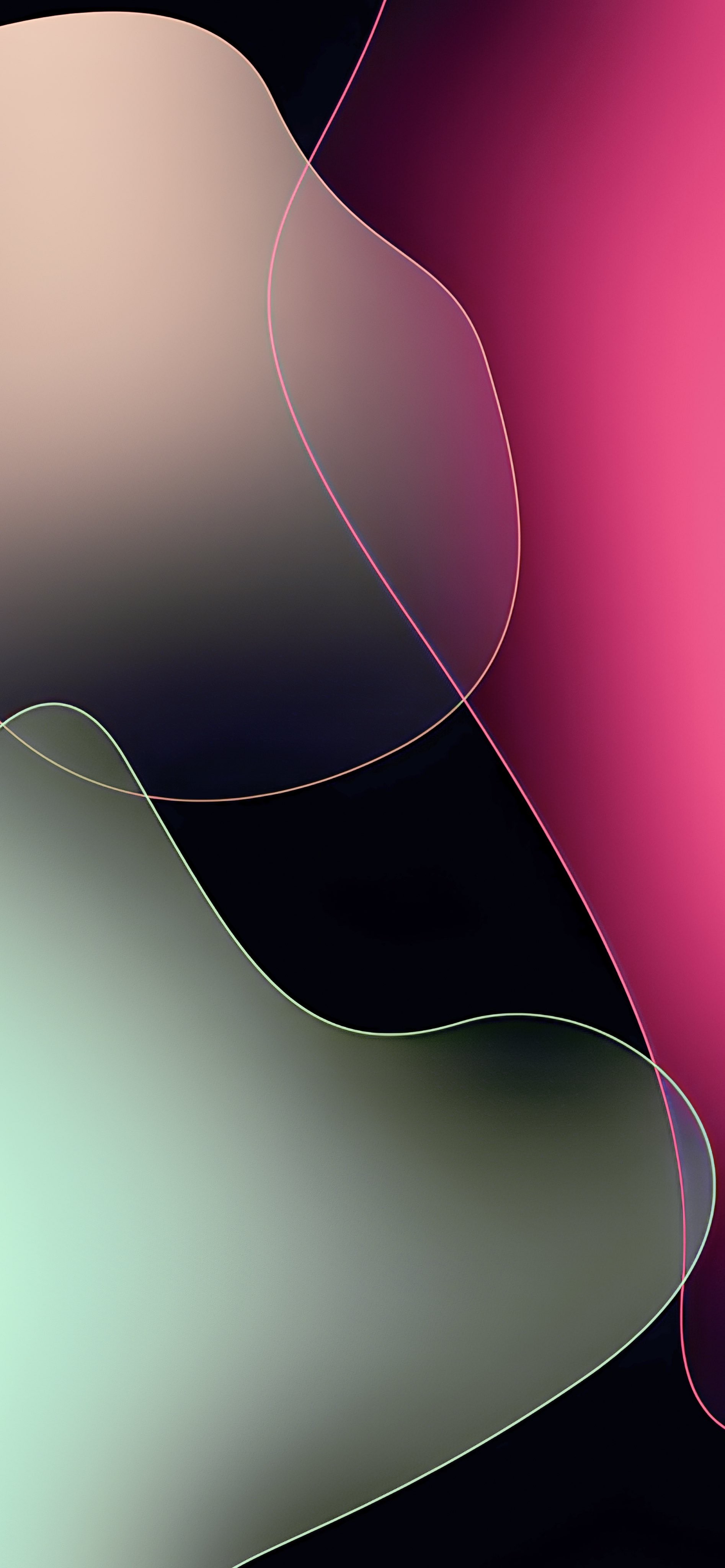 Pink, Mint, and Peach Gradient Waves