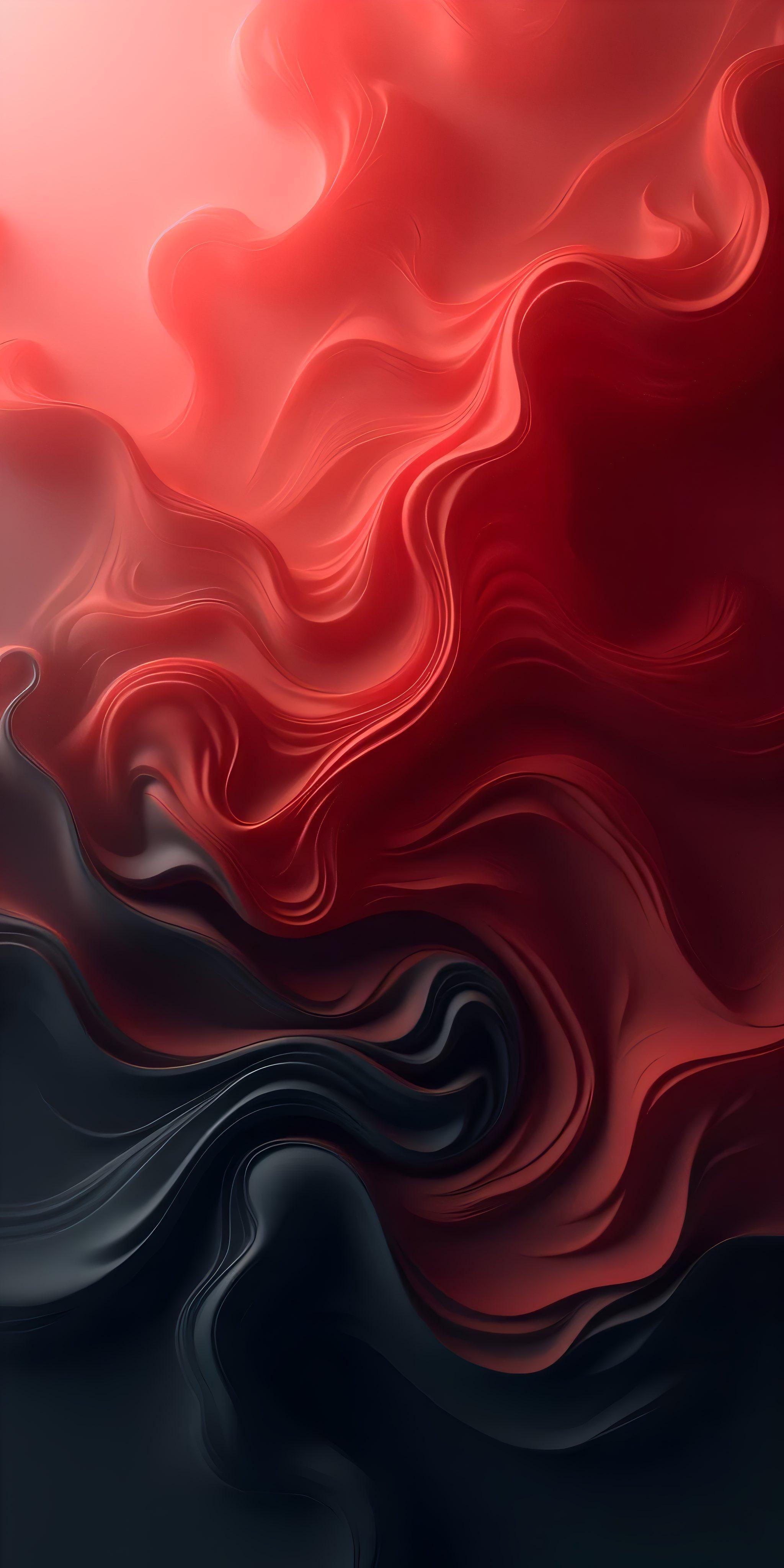 Red & Black Swirling Abstract