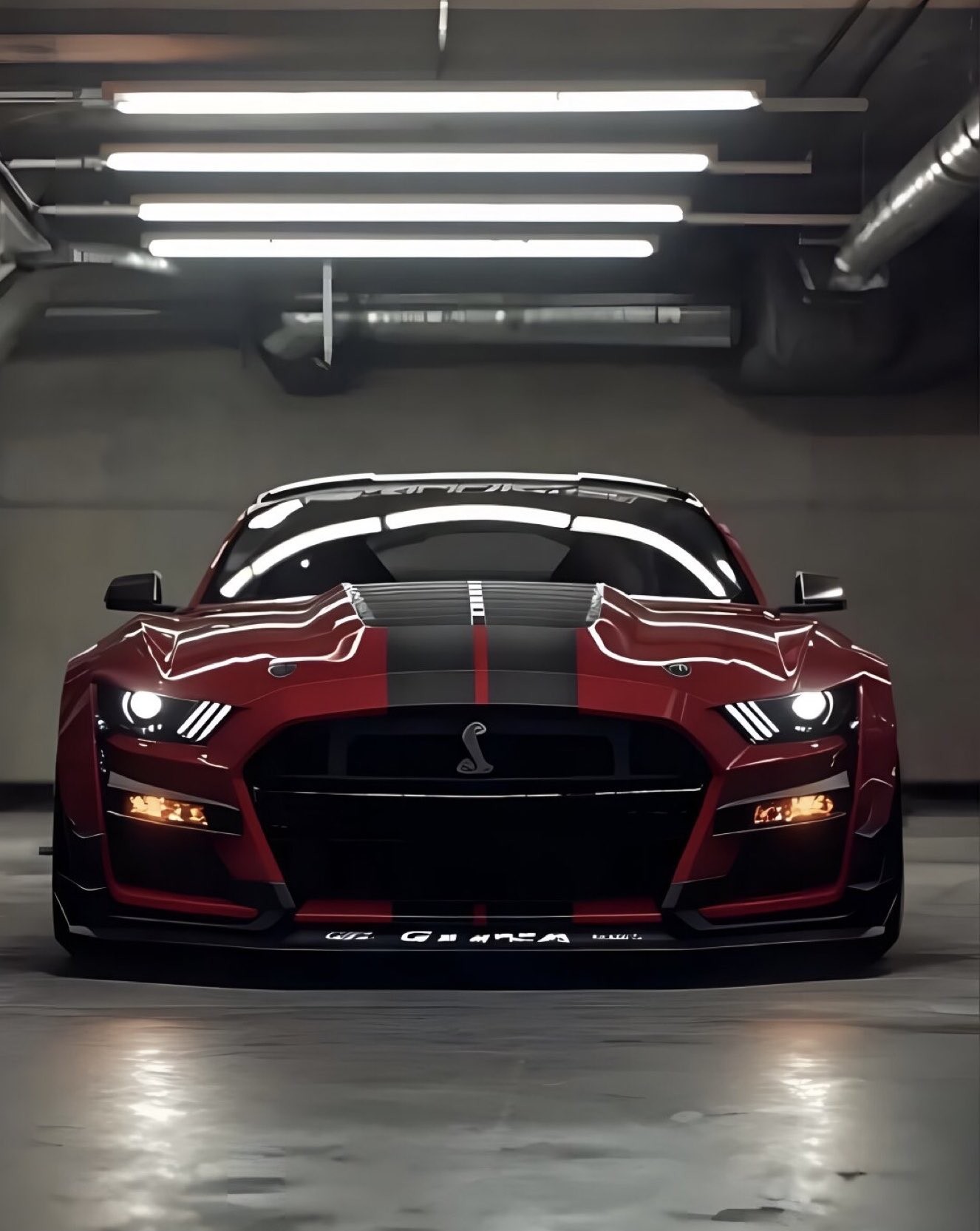 Red Ford Mustang Shelby GT500