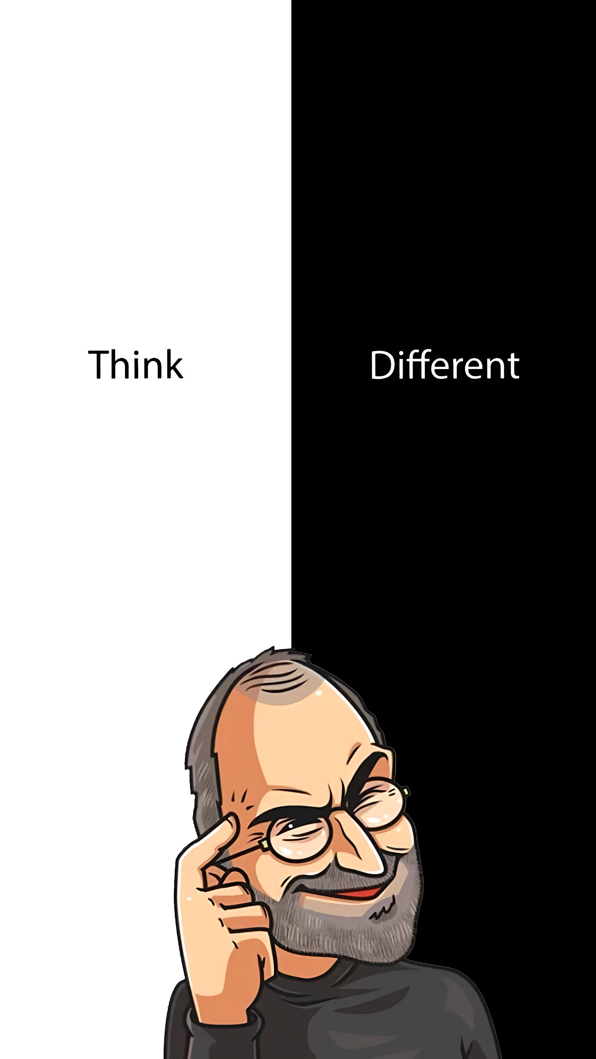 Think Different Concept with Apple Founder Caricature