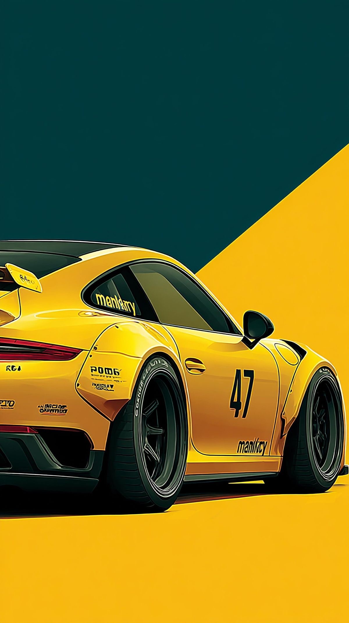 Tuned Sports Car with Aggressive Stance