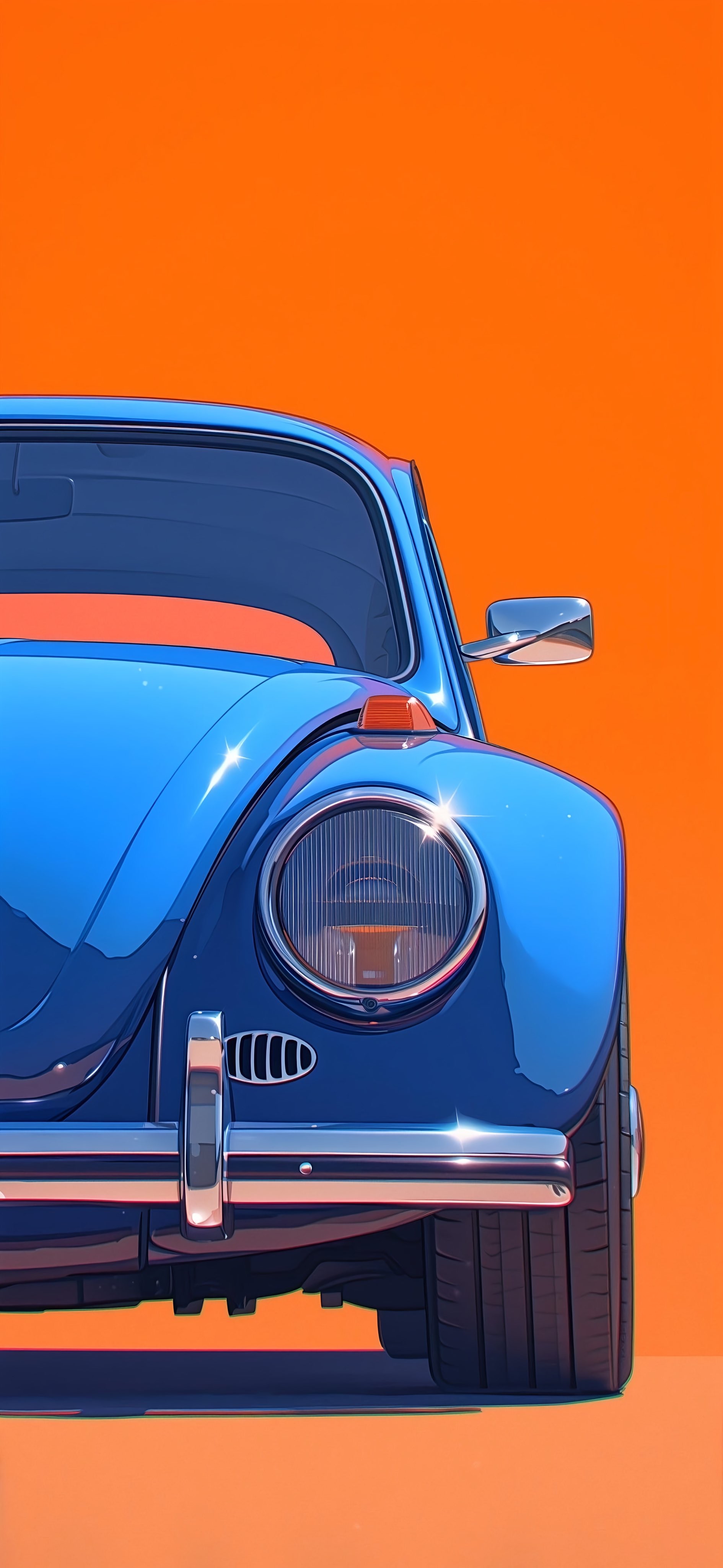 Vibrant Blue VW Beetle
