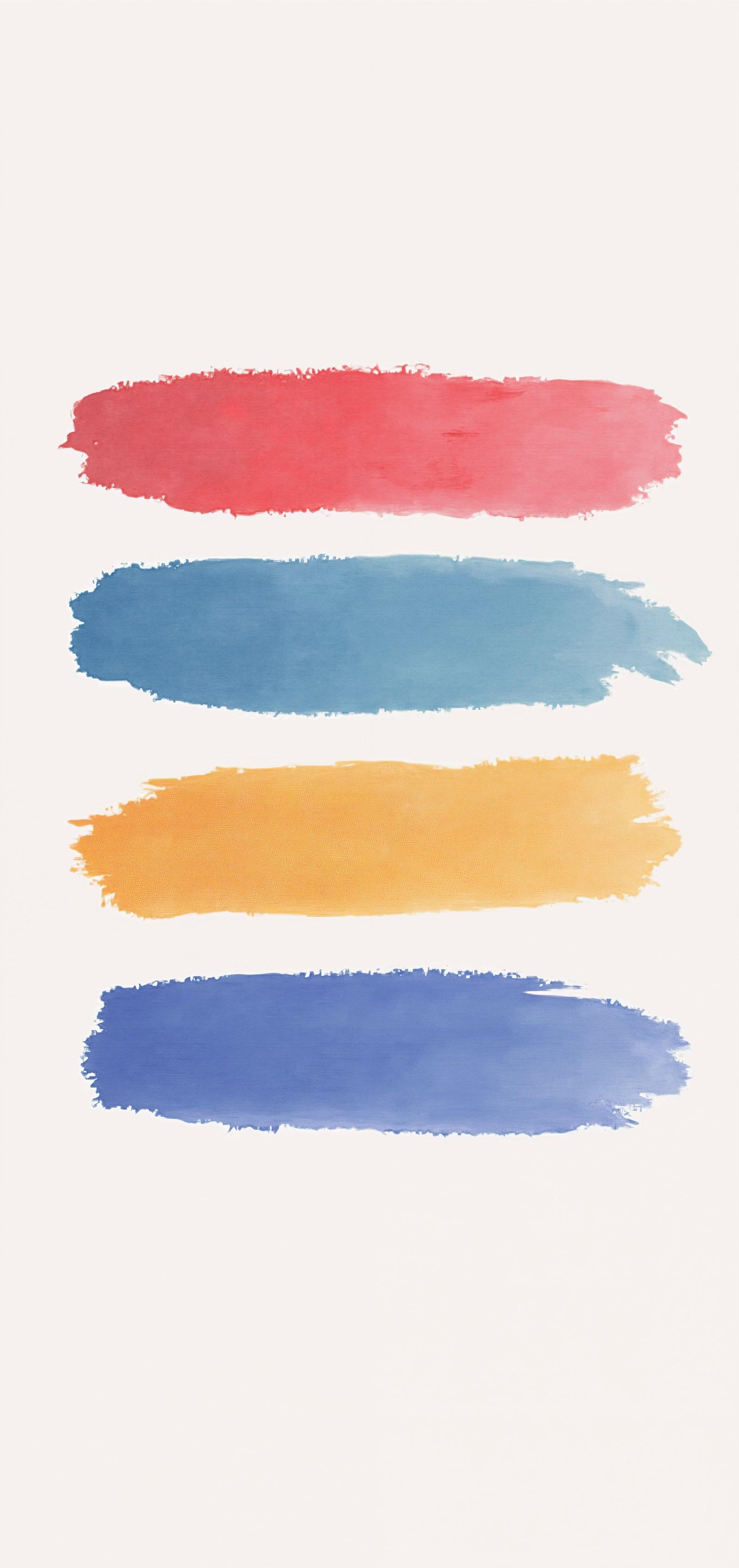 Vibrant Watercolor Brush Strokes on White Background