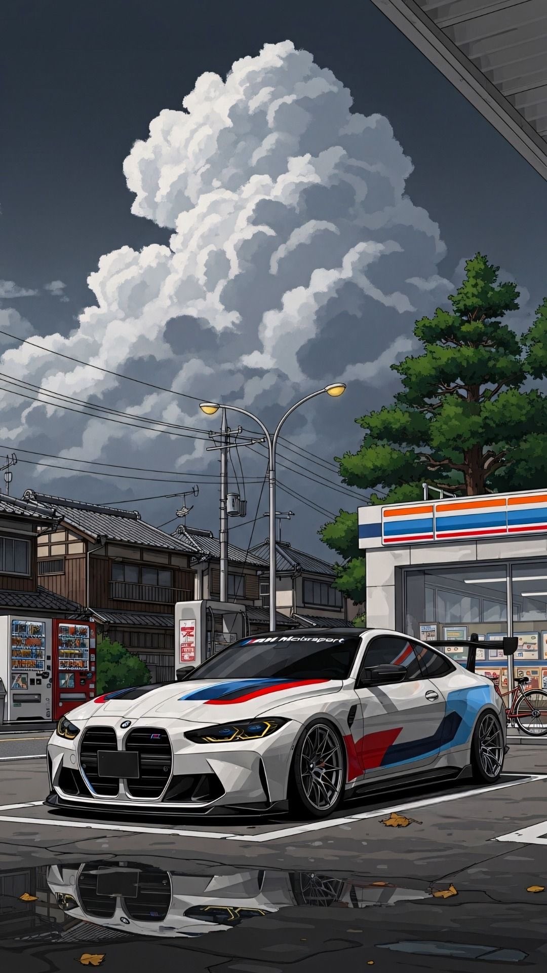 White BMW M4 in a Detailed Urban Setting