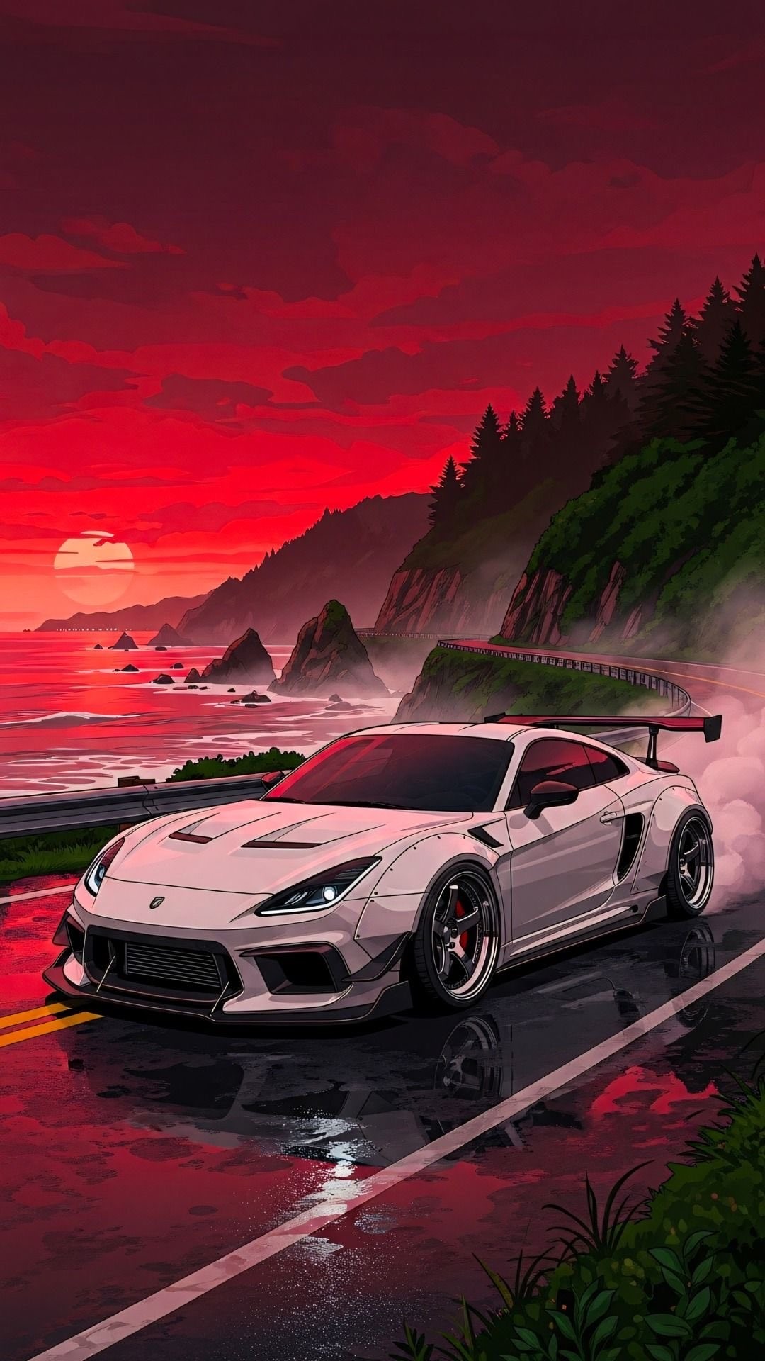 White Custom Sports Car