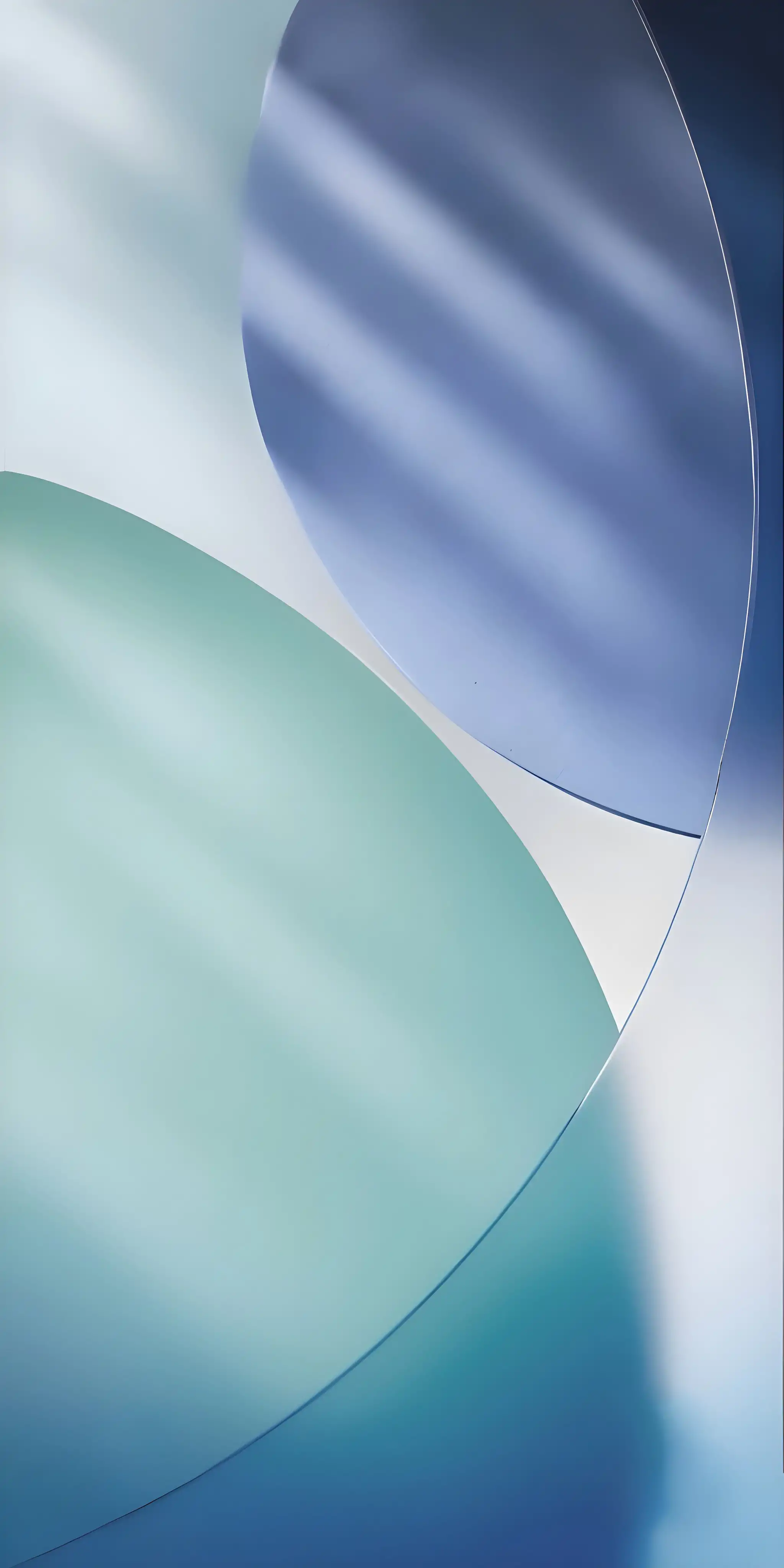 Abstract Blue and Green Geometric Shapes with Light Streaks