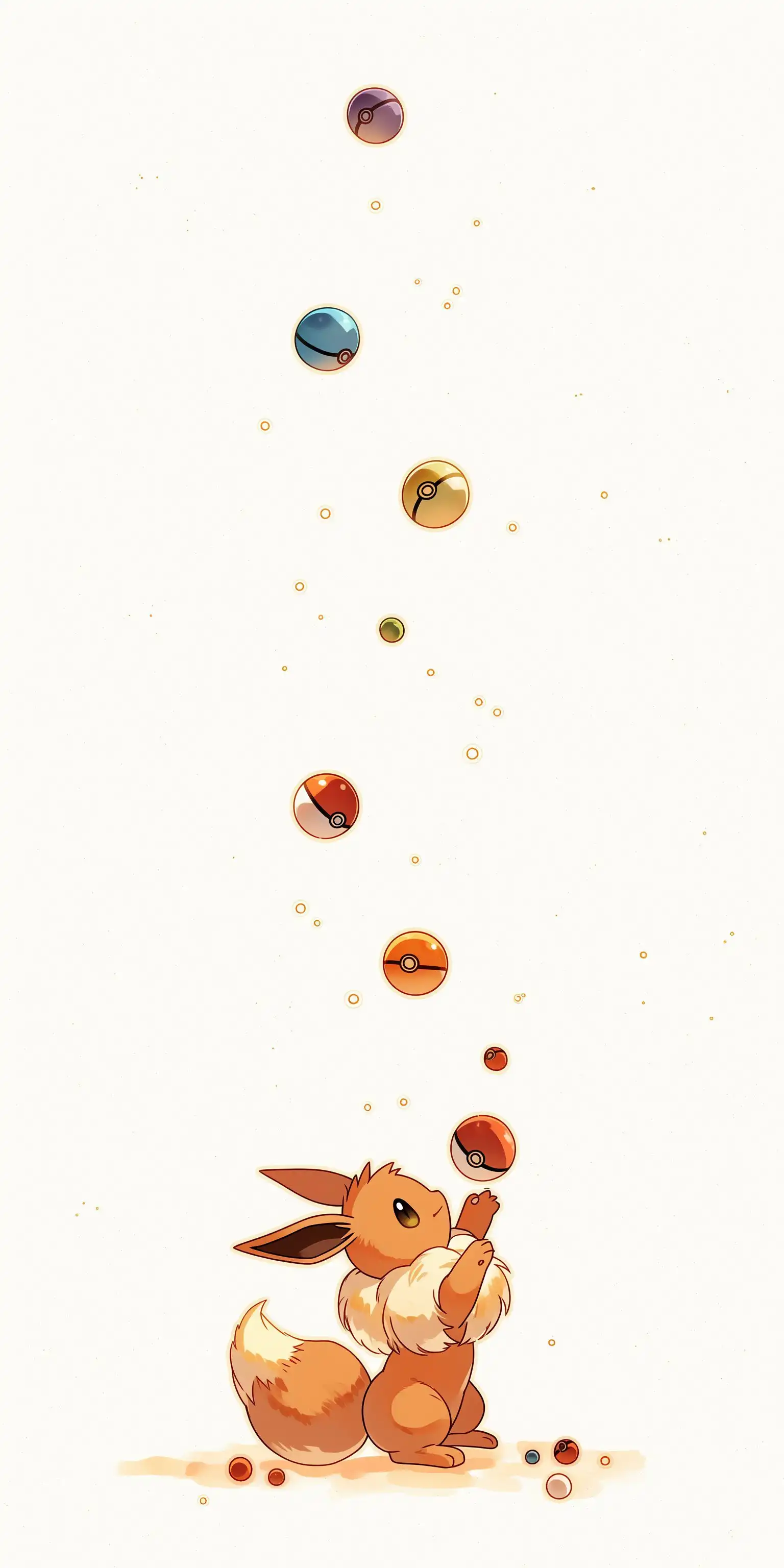 Adorable Eevee Juggling Poke Balls Fantasy 4K