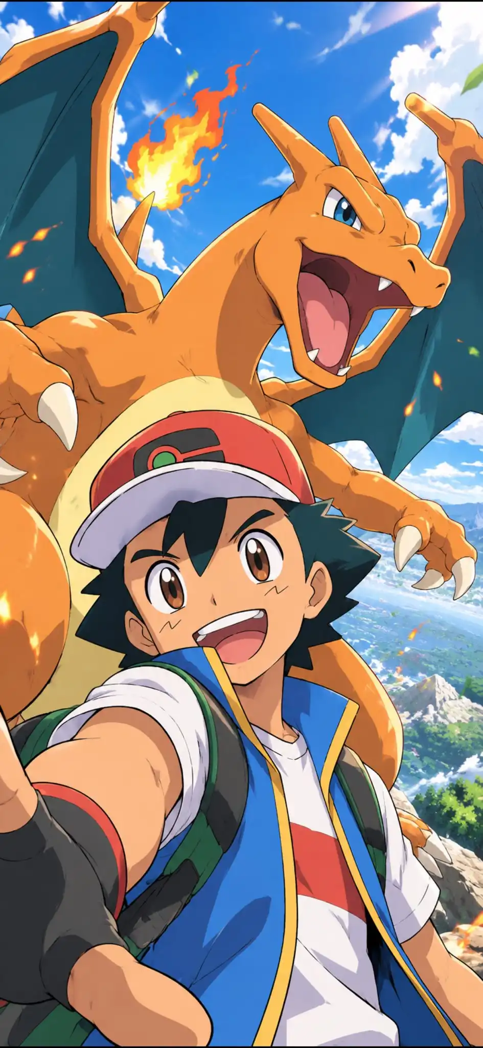 Ash Ketchum and Charizard Selfie Adventure