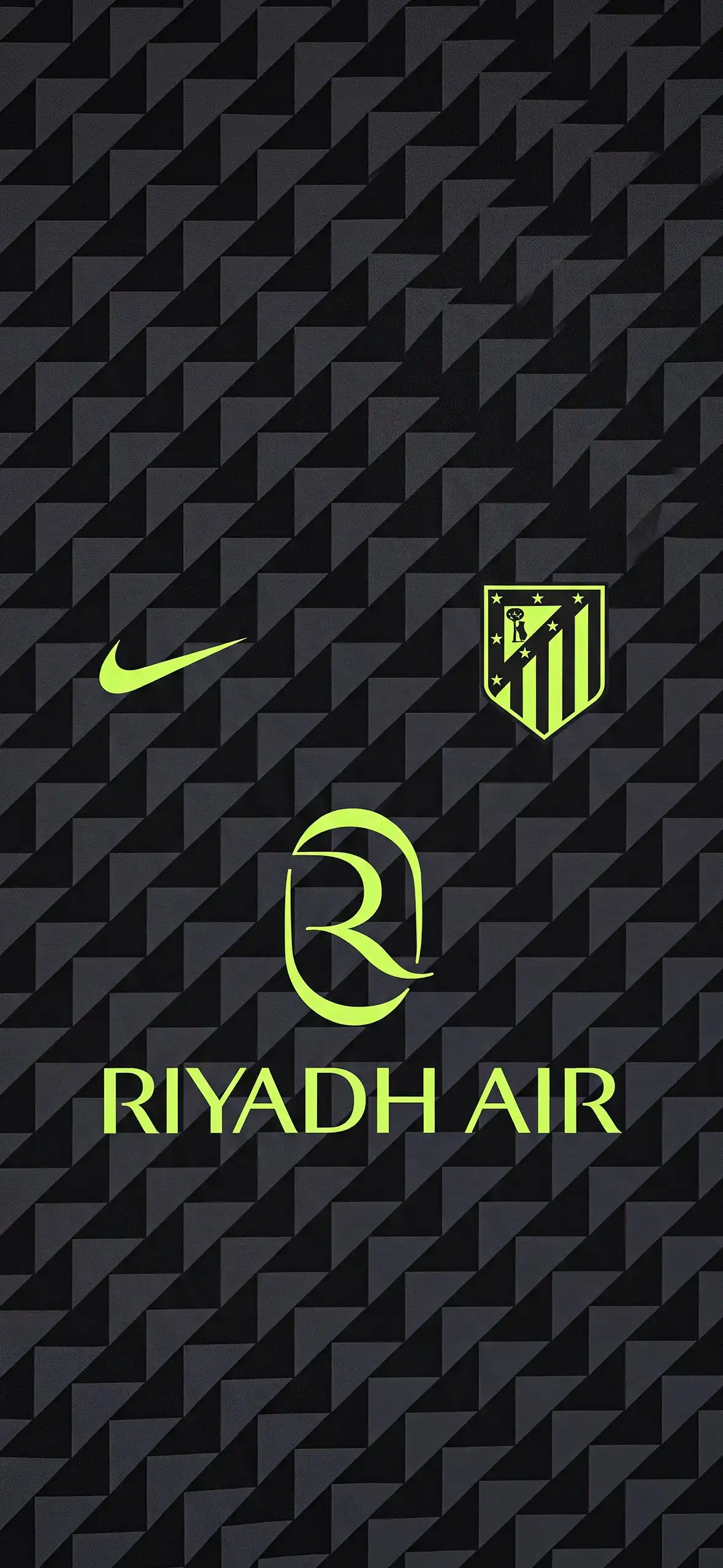 Atletico Madrid Black Neon Green Jersey