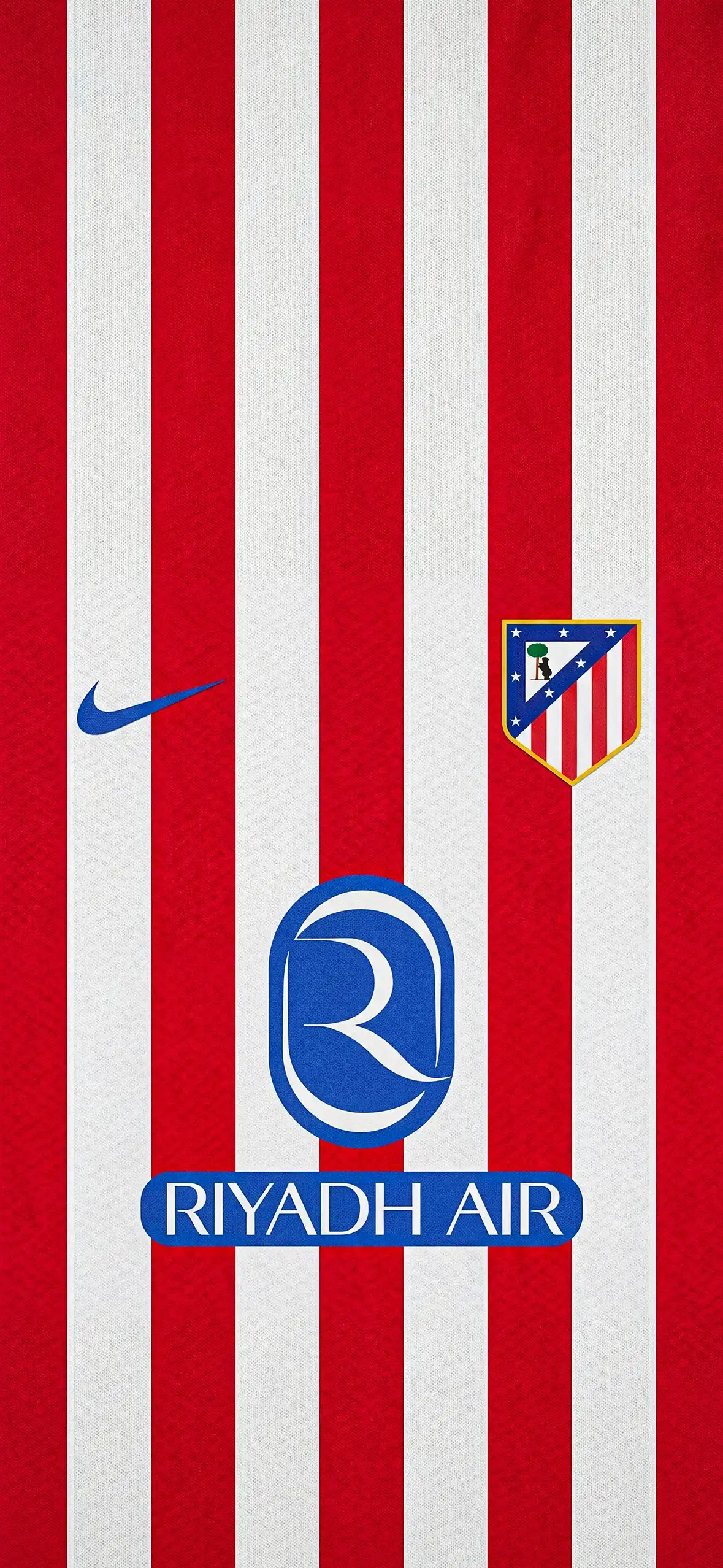 Atletico Madrid Red White Stripes Jersey