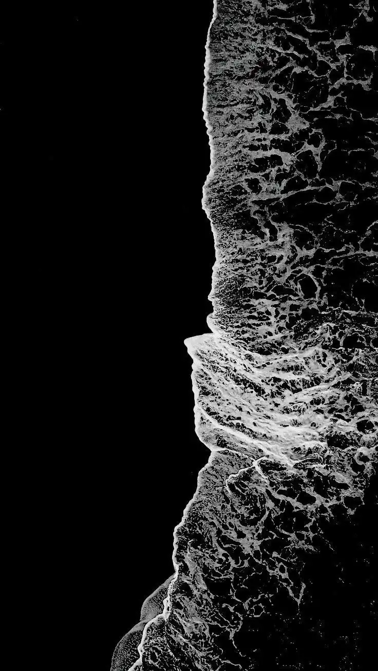 Black and White Ocean Wave Foam Aerial