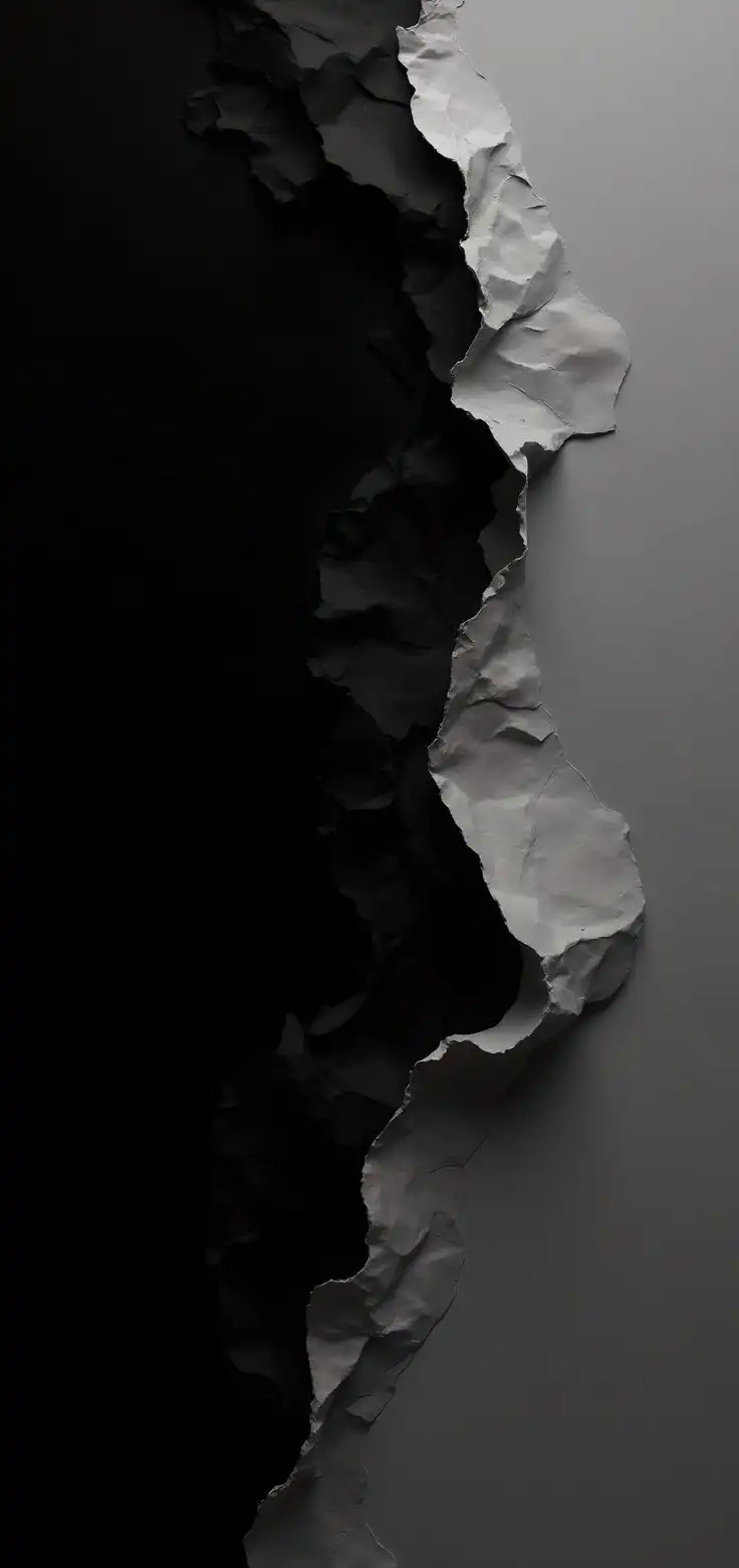 Black Gray Torn Paper Texture Minimal Abstract 4K