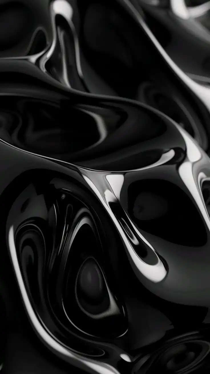 Black Liquid Metal Abstract Flow 4K