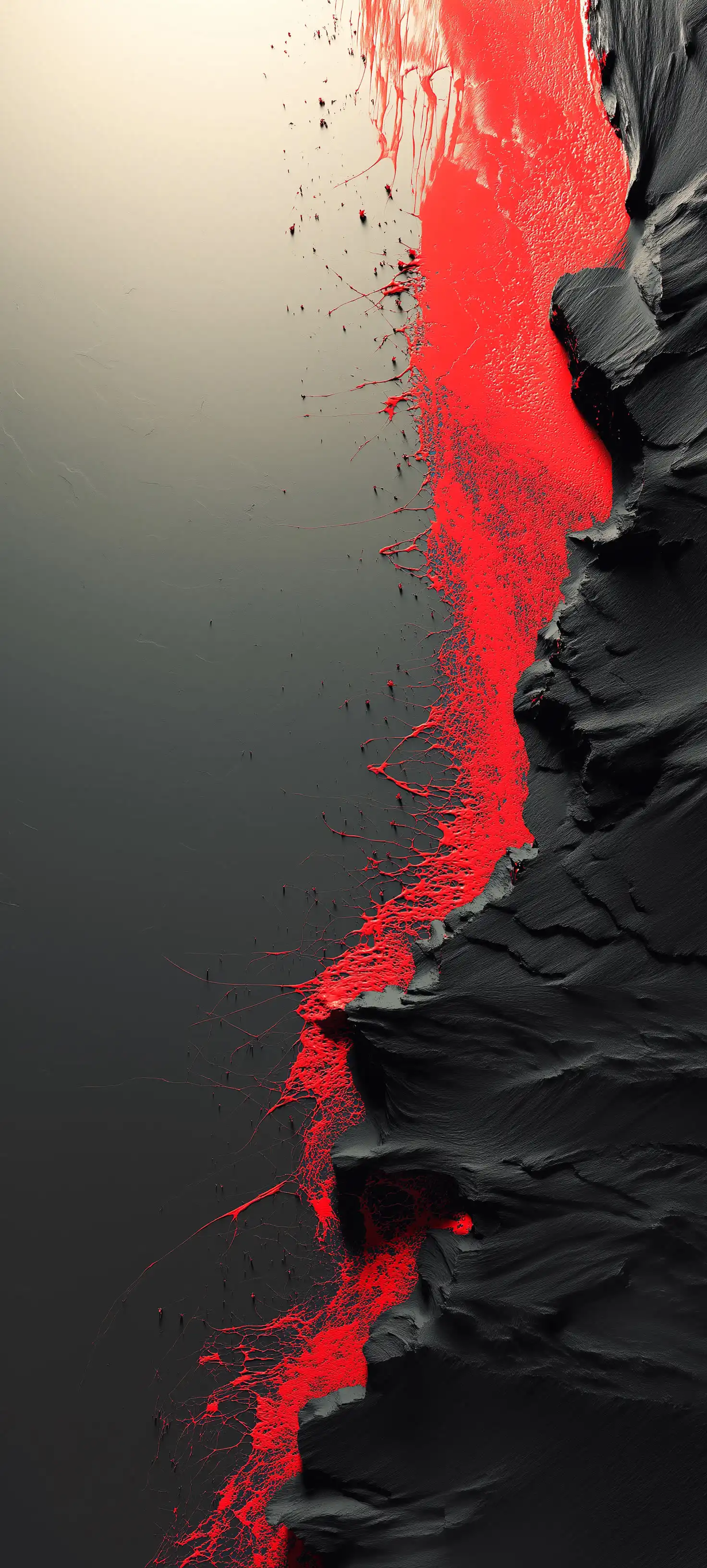 Black Red Molten Lava Crack Flow 4K