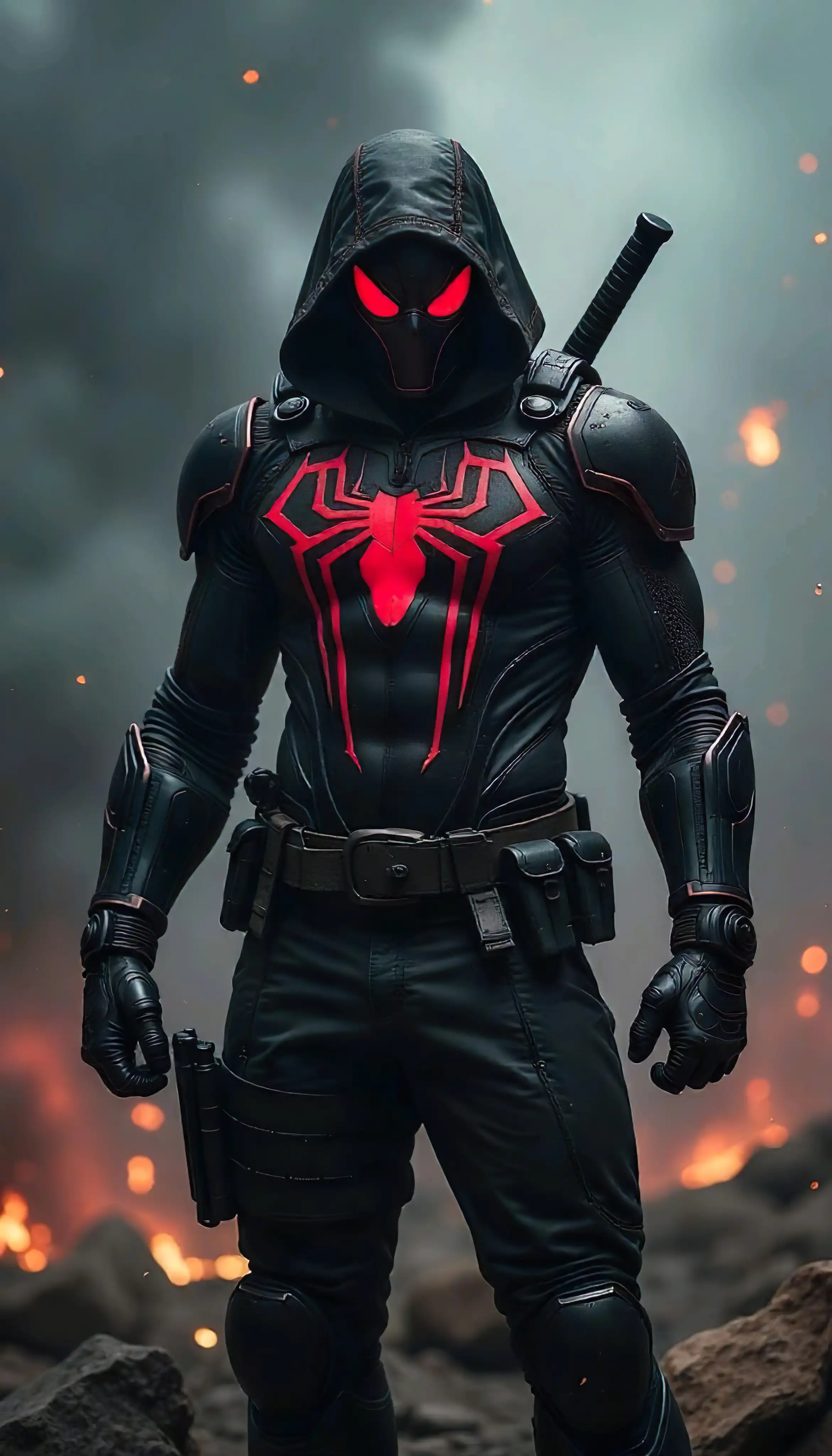 Black Symbiote Spider Man Hooded Rage 4K