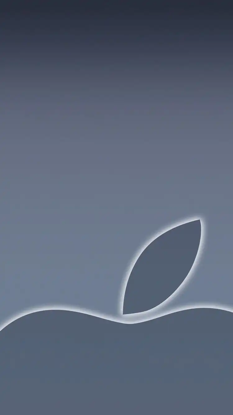 Blue Gradient Apple Logo Minimal 4K