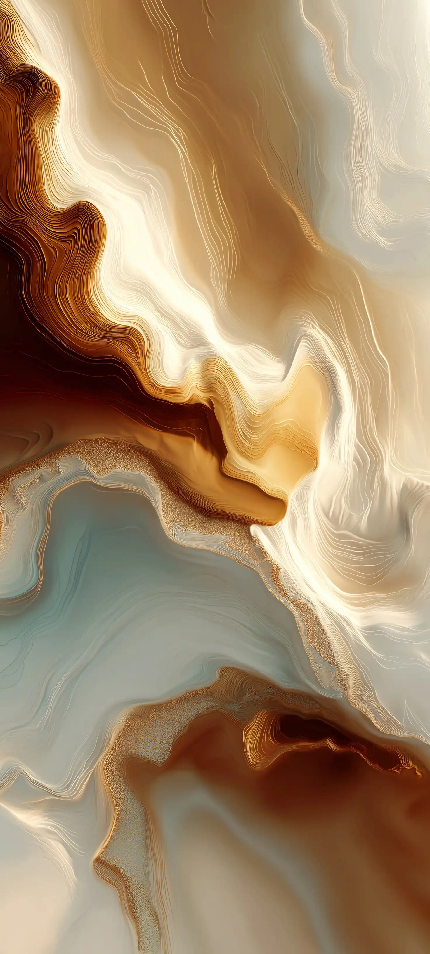 Brown Beige Gold Fluid Marble Swirl 4K