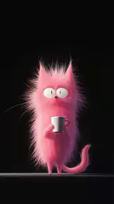 Coffee Delight with Pink Feathers