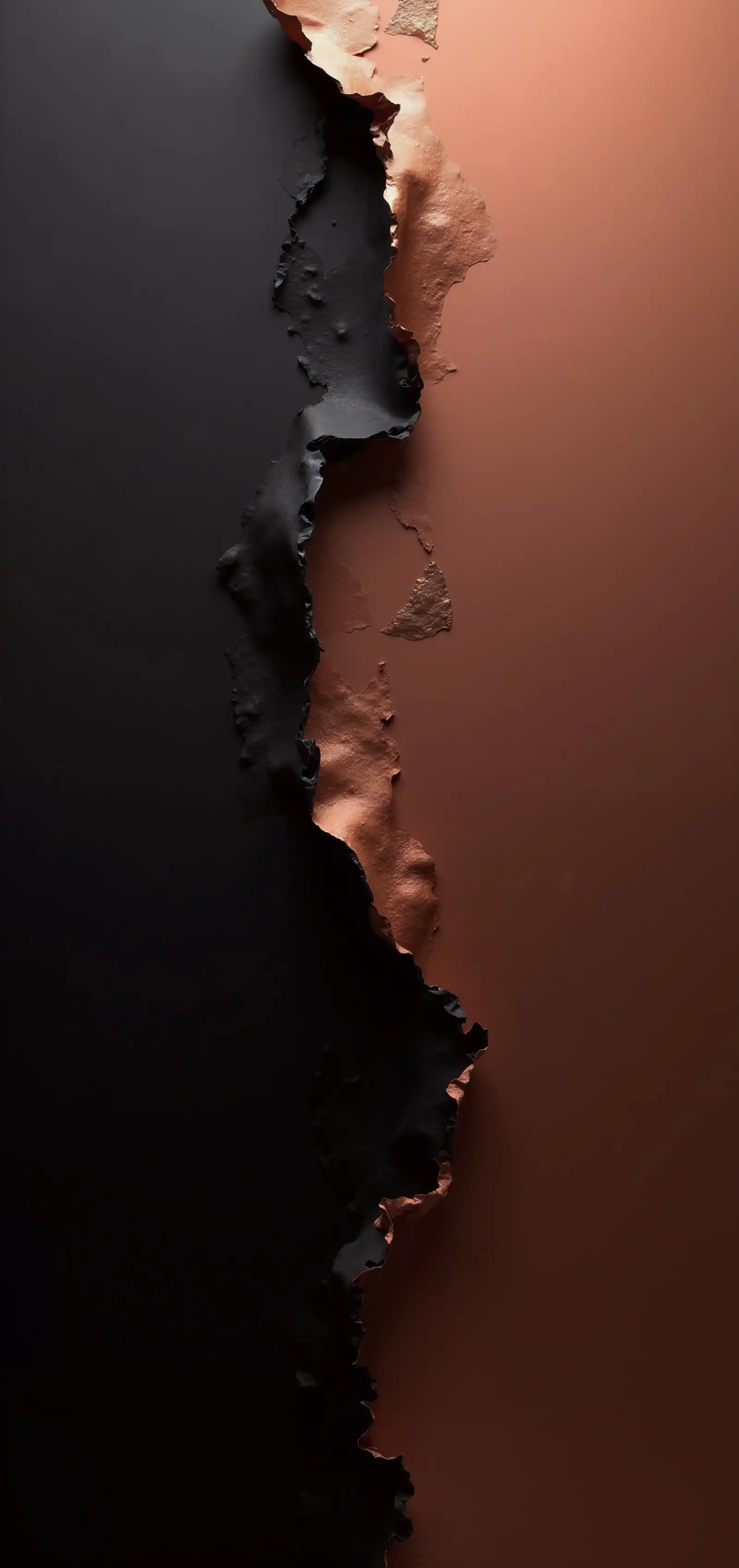 Copper Black Torn Leather Edge 4K