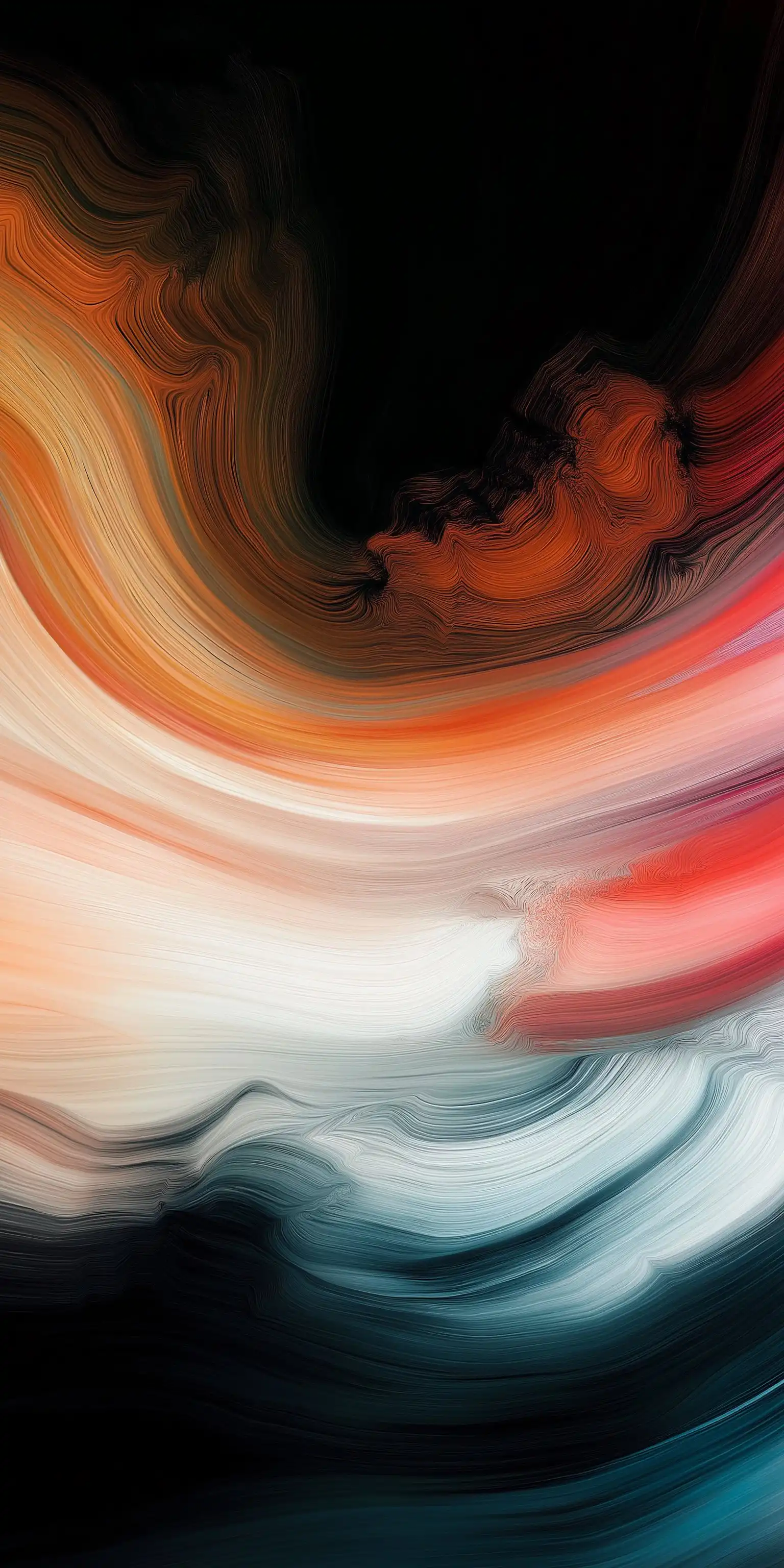 Cosmic Nebula Flame Swirl Orange Blue 4K