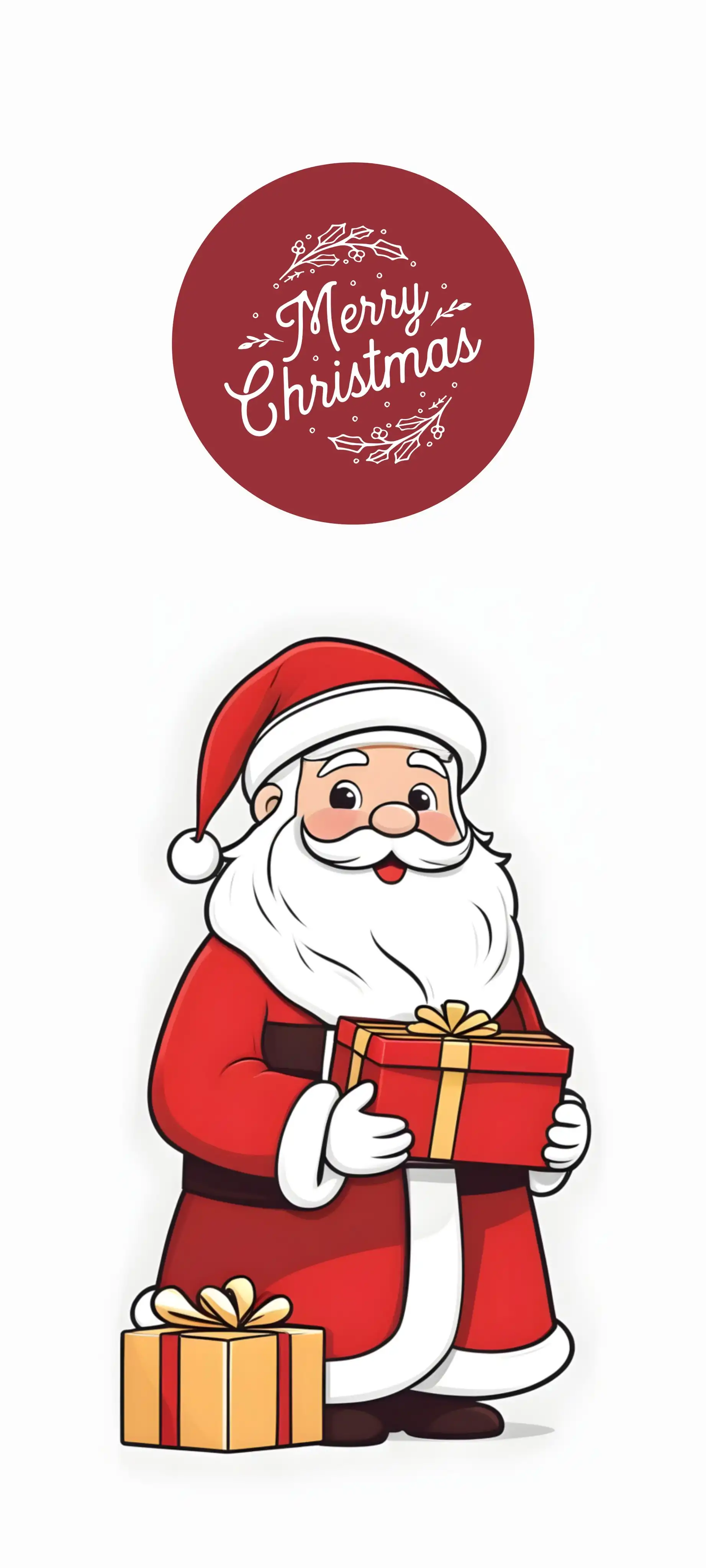 Cute Santa Claus Merry Christmas 4K Sticker