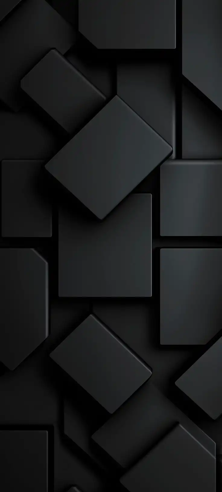 Dark Black Geometric 3D Cubes Abstract Layers 4K