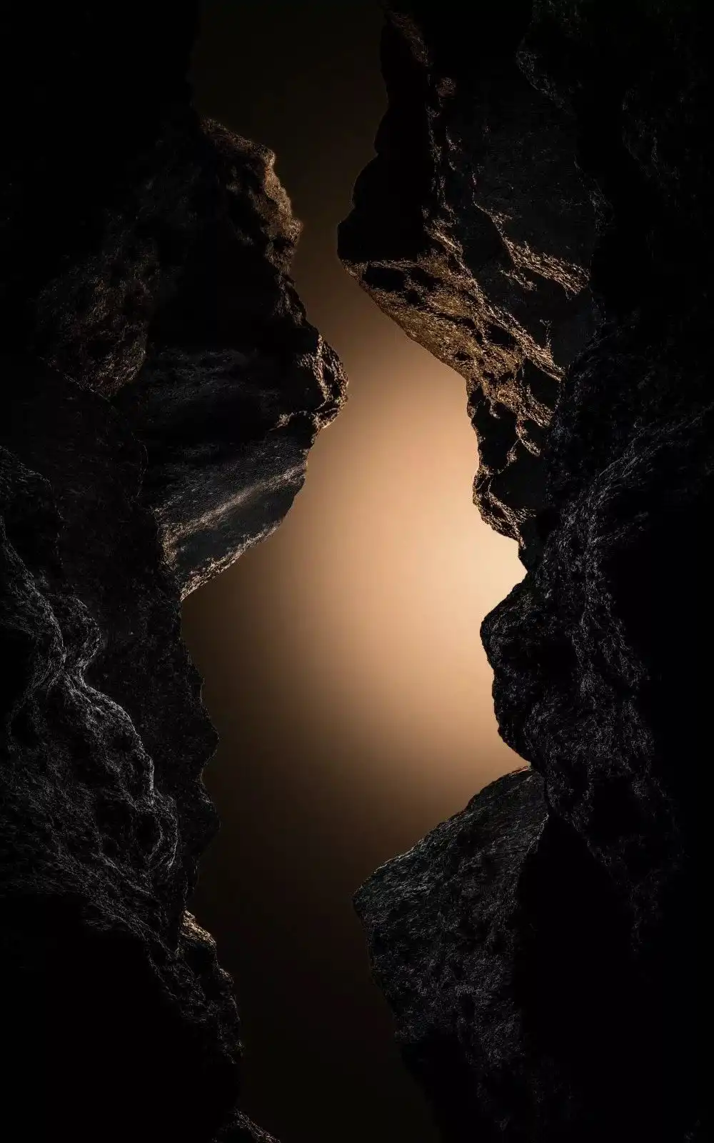 Dark Canyon Golden Light Abstract 4K