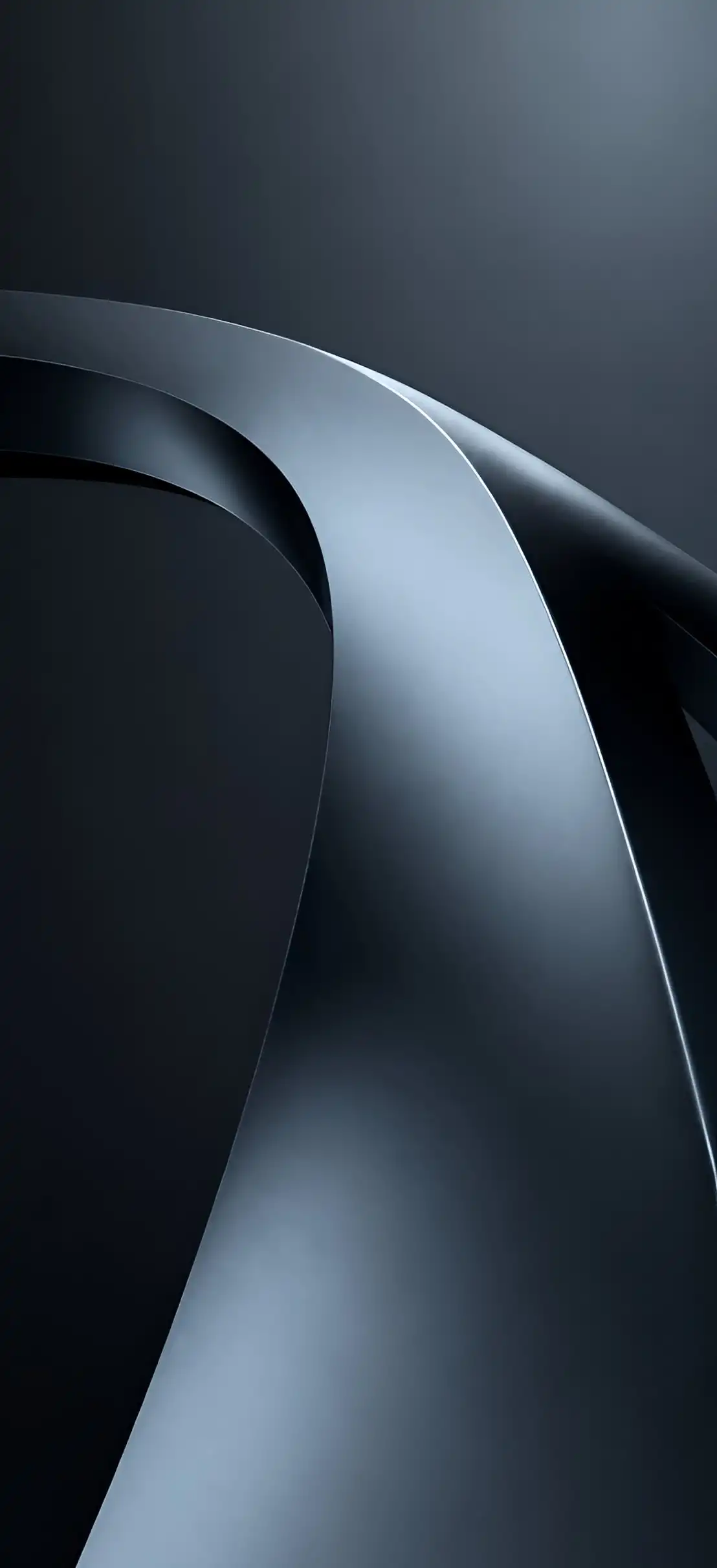 Dark Metallic Fluid Curve Abstract