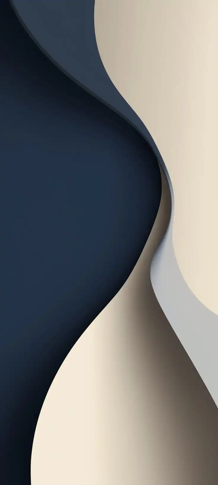 Dark Navy Beige Smooth Curve Abstract