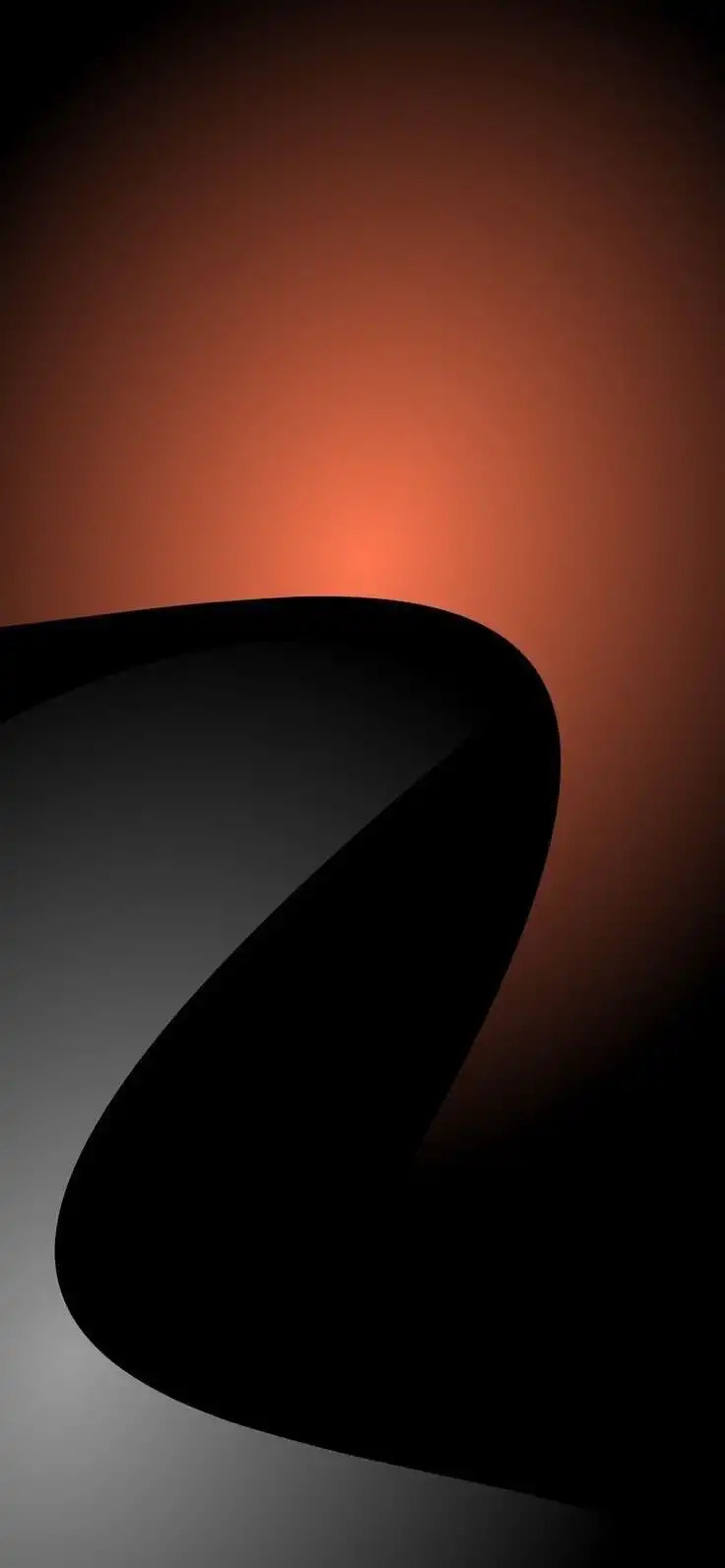 Dark Orange Gradient Abstract Curve 4K